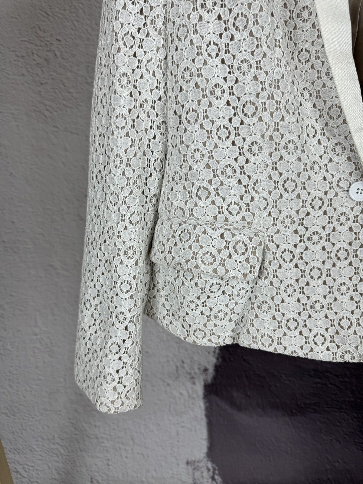 Marc by Marc Jacobs Marc By Marc Jacobs Womens Lace Notch Collar Blazer White 4 Size S / US 4 / IT 40 - 4 Thumbnail
