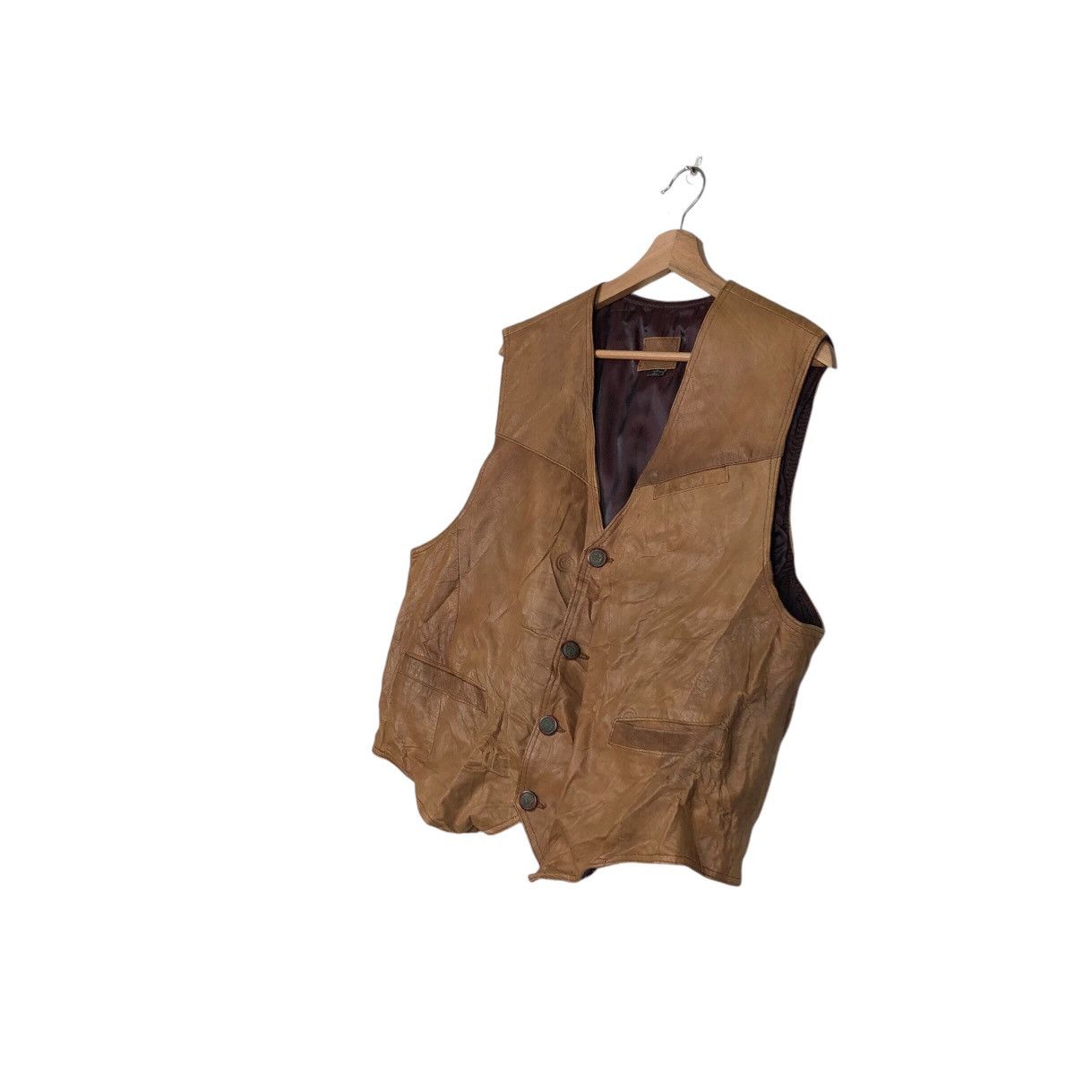 Genuine Leather 📌Vintage Genuine Leather Vest Biker Vera Pelle Size US M / EU 48-50 / 2 - 3 Thumbnail