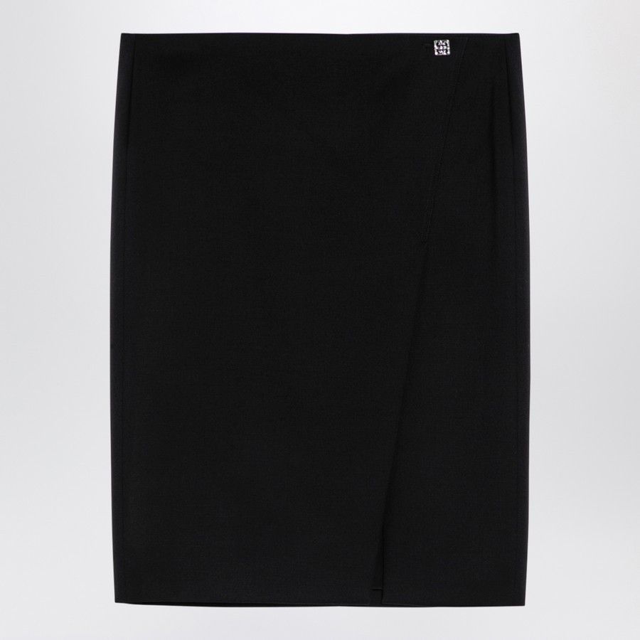 Givenchy o1d2blof0824 Wool Skirt in Black Size 27" / US 4 / IT 40 - 1 Thumbnail