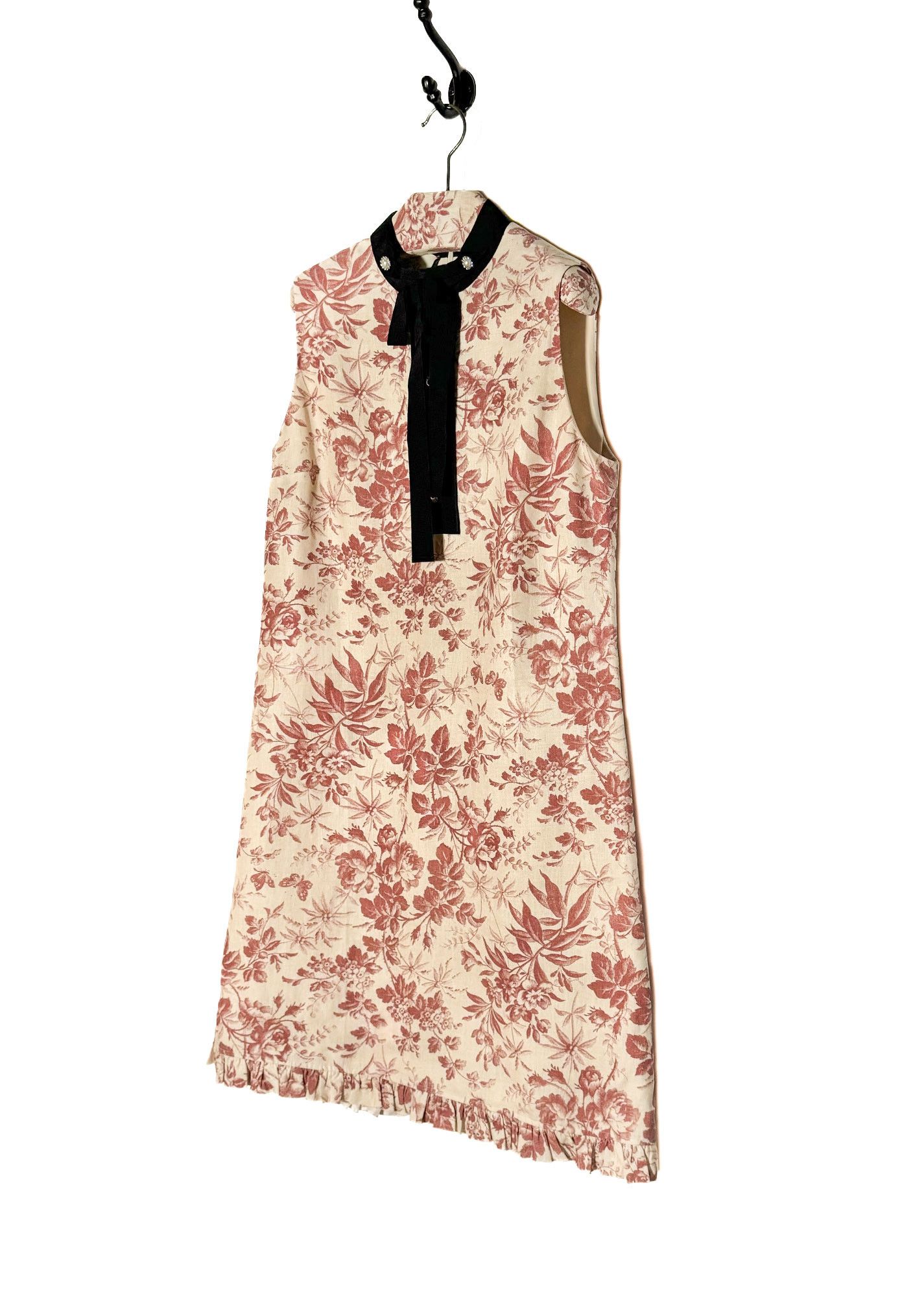Gucci Gucci 2015 Floral Print Ivory Linen Sleeveless Dress Size M / US 6-8 / IT 42-44 - 2 Thumbnail