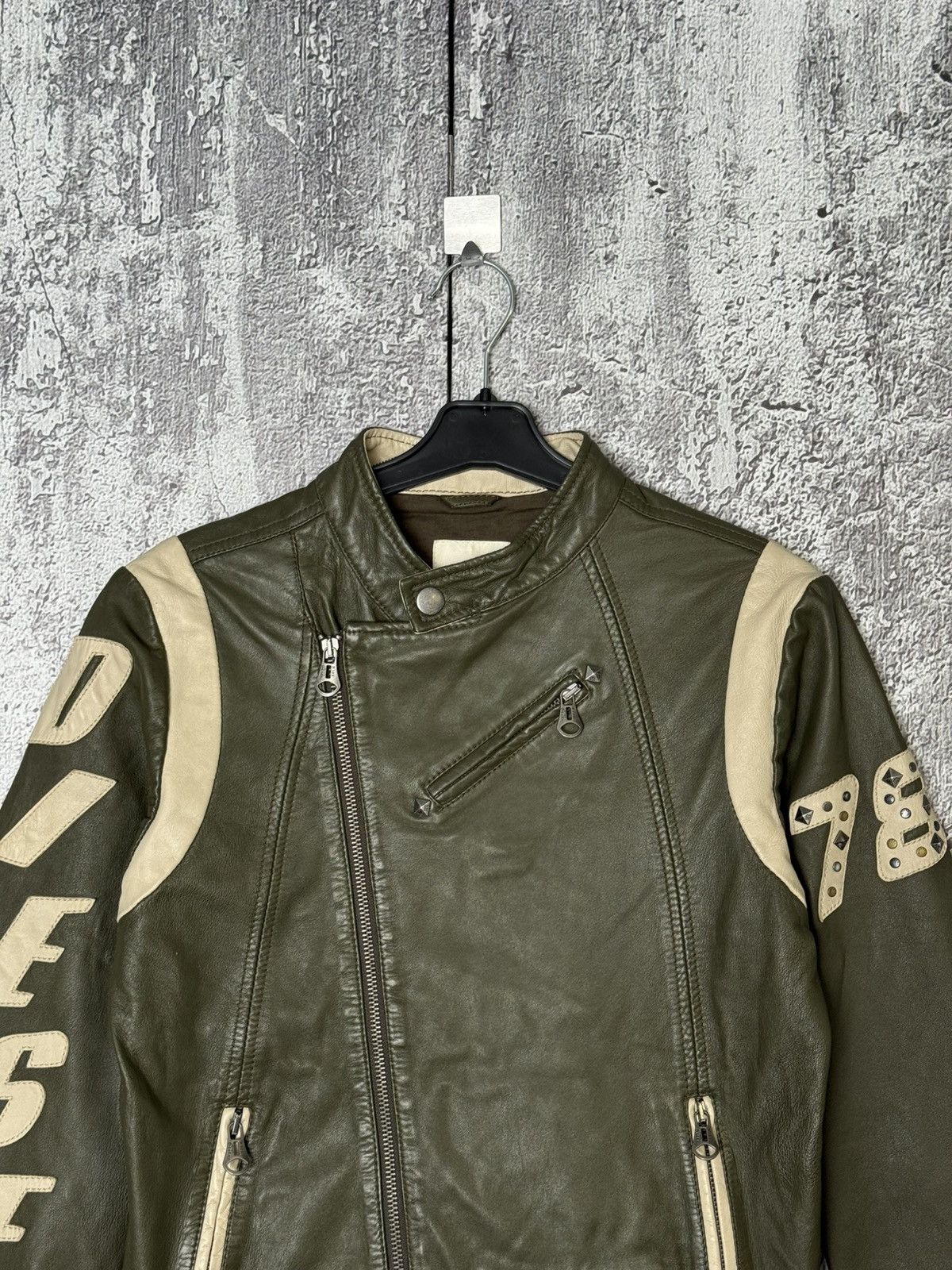 Diesel Vintage Diesel Leather Biker Jacket Big Logo Moto Racing Size L / US 10 / IT 46 - 3 Thumbnail