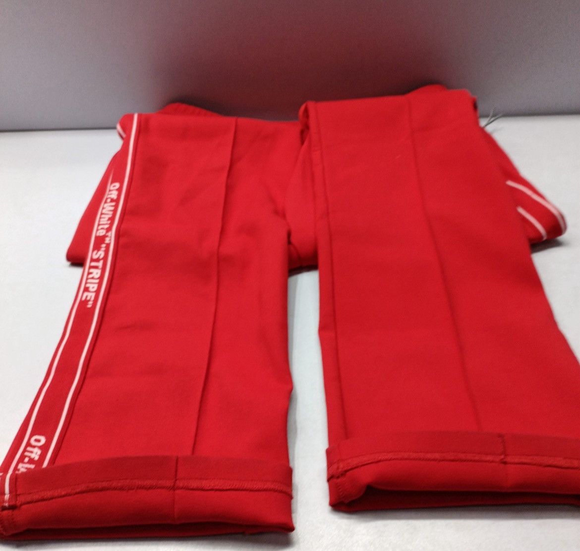 Off-White Off-White red cotton blend "Stripe" track pants Size US 34 / EU 50 - 7 Thumbnail