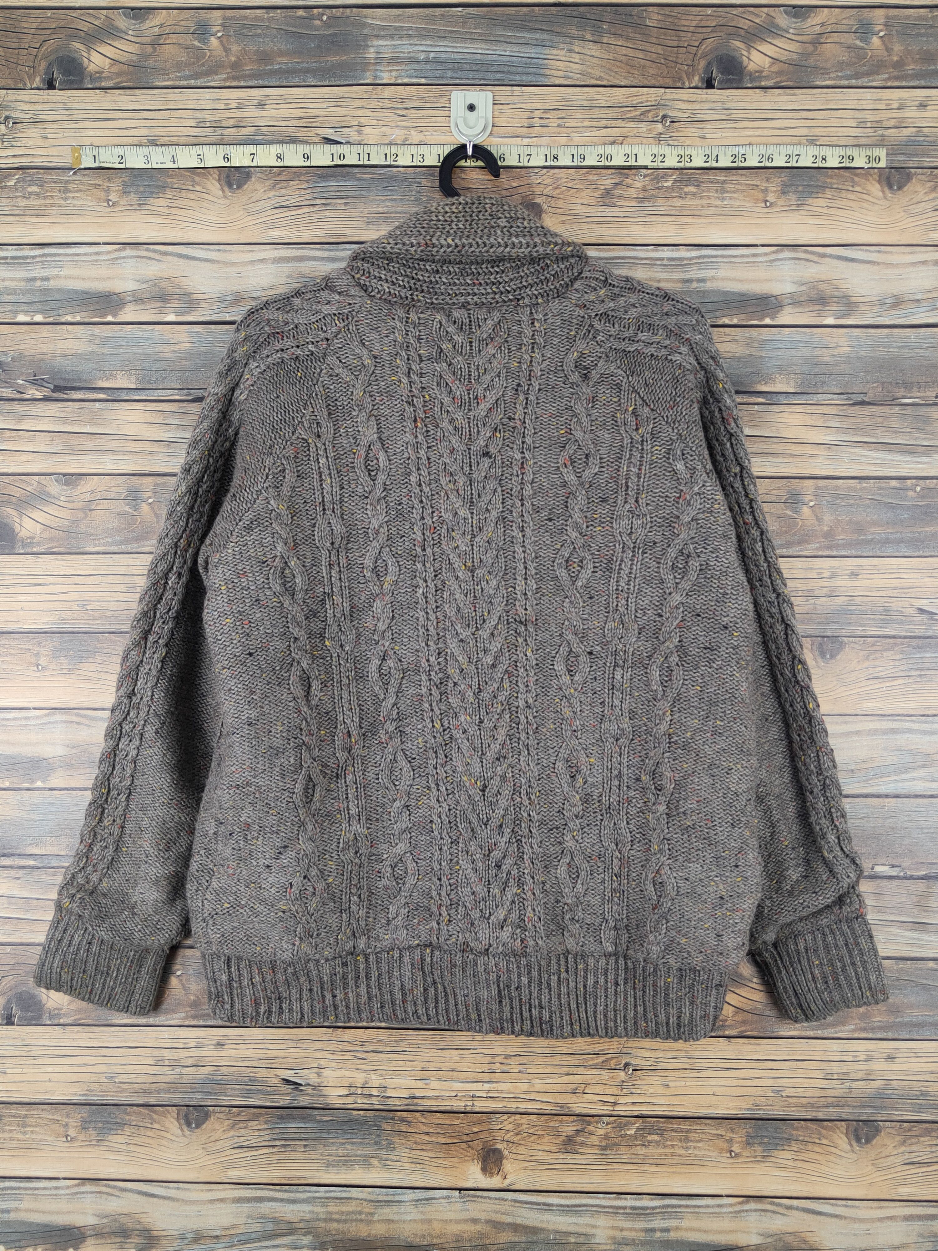 Aran Isles Knitwear × Japanese Brand Coen Dark Brown cable Knitwear Sweaters #W2033 Size US M / EU 48-50 / 2 - 8 Thumbnail
