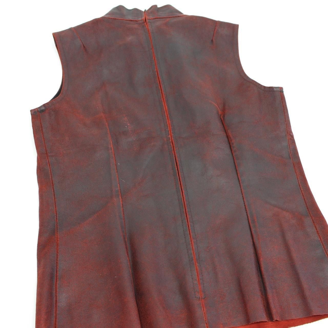 Ann Demeulemeester ANN DEMEULEMEESTER RED PAINTED LEATHER TOP Size S / US 4 / IT 40 - 6 Thumbnail