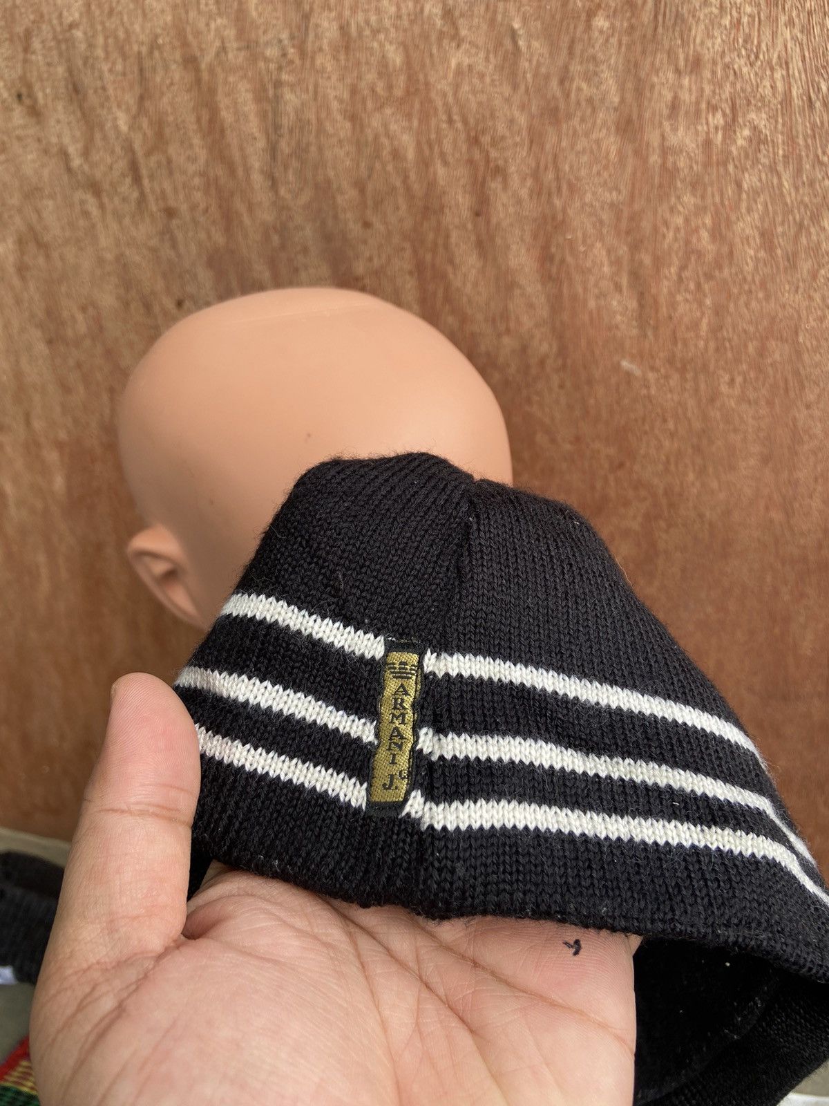 Armani Armani Jeans Spellout Beanie Hat Size ONE SIZE - 4 Thumbnail