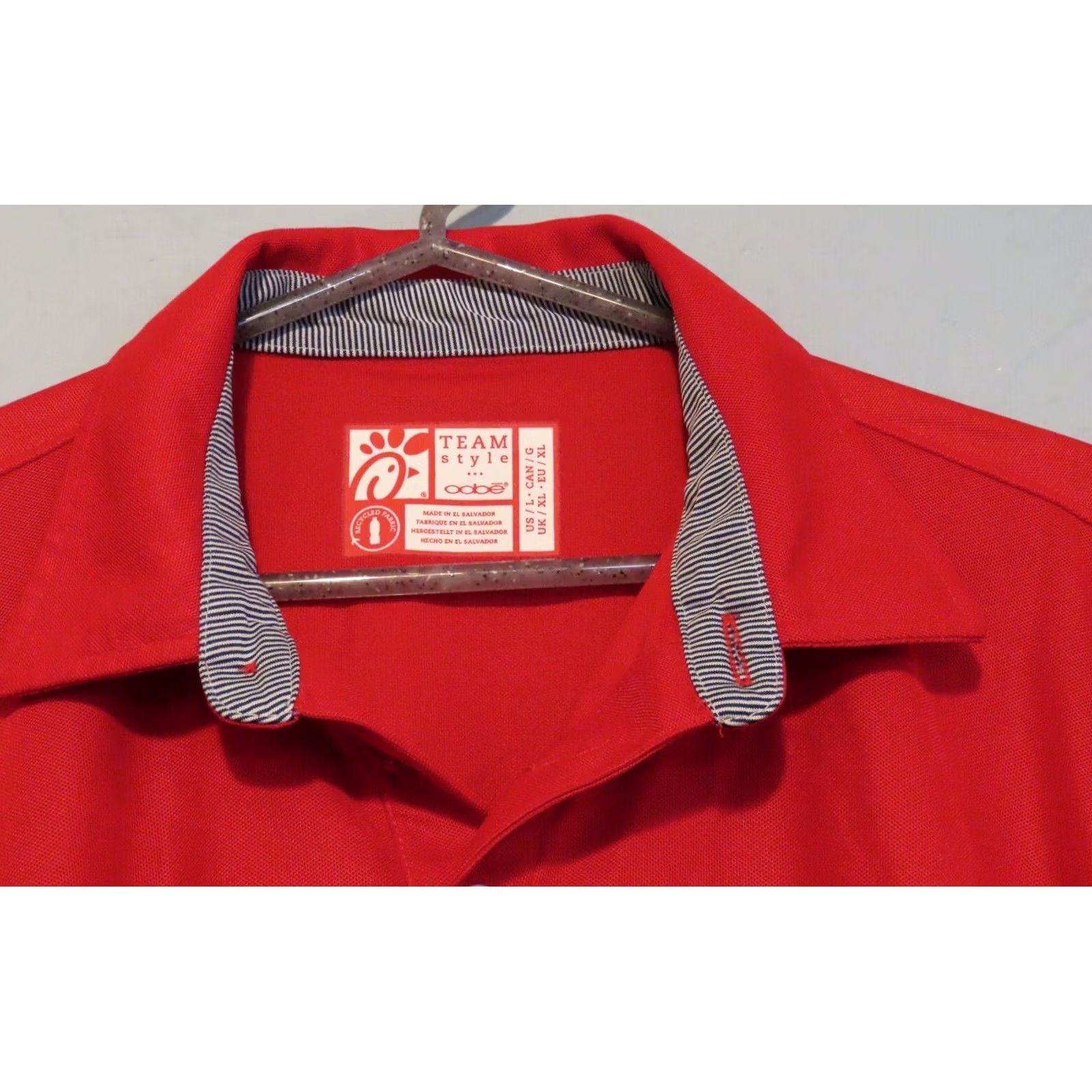 Vintage Chick-Fil-A Polo Shirt Men Red L Recycled Fabric Oobe odbe Polo Shirt Mens Red Large Recycled Fabric Chick-Fil-A Team Style Employee Size US L / EU 52-54 / 3 - 2 Thumbnail