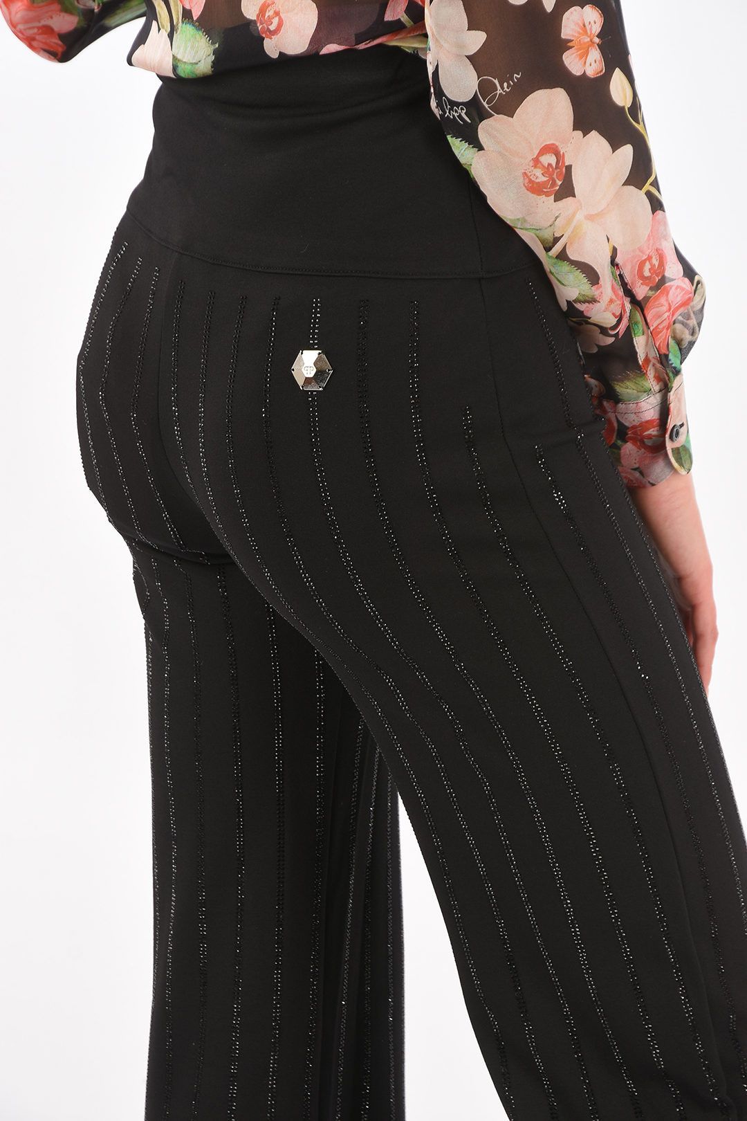 Philipp Plein og1mm0824 Jewel Bootcut Pants in Black Size 28" / US 6 / IT 42 - 3 Thumbnail