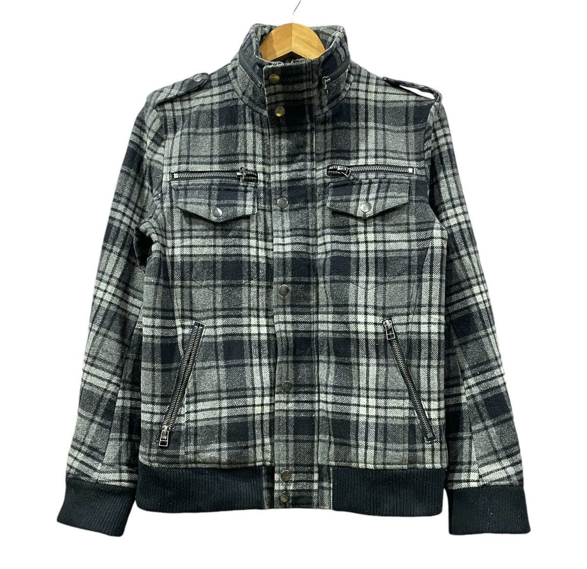 semanticdesign Rare SEMANTIC DESIGN Wool Checkered Zipper Jacket (M) Size US M / EU 48-50 / 2 - 1 Thumbnail