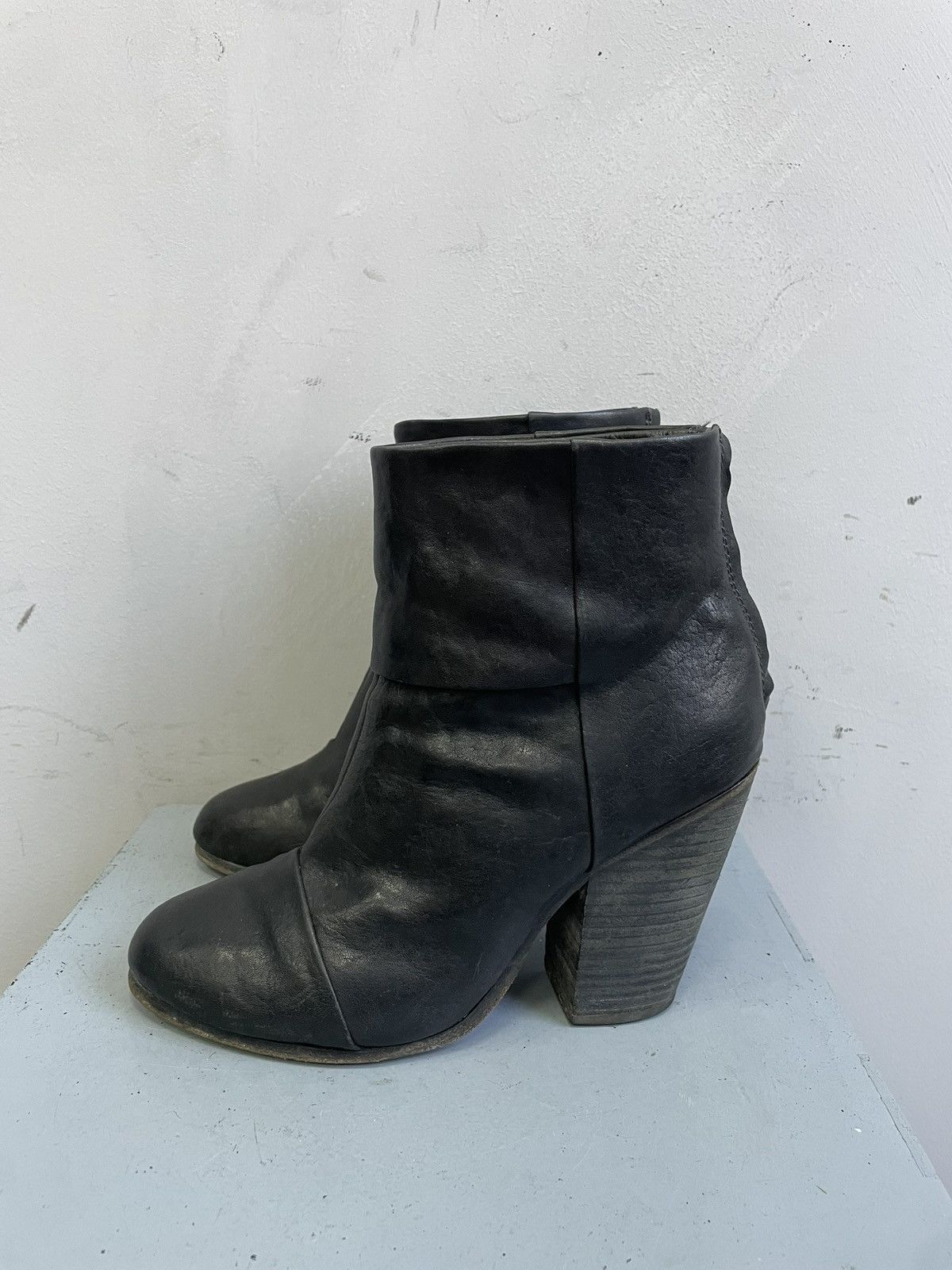 Officine Creative avant garde heel boots leather front zip ankle guidi style Size US 6 / IT 36 - 1 Thumbnail