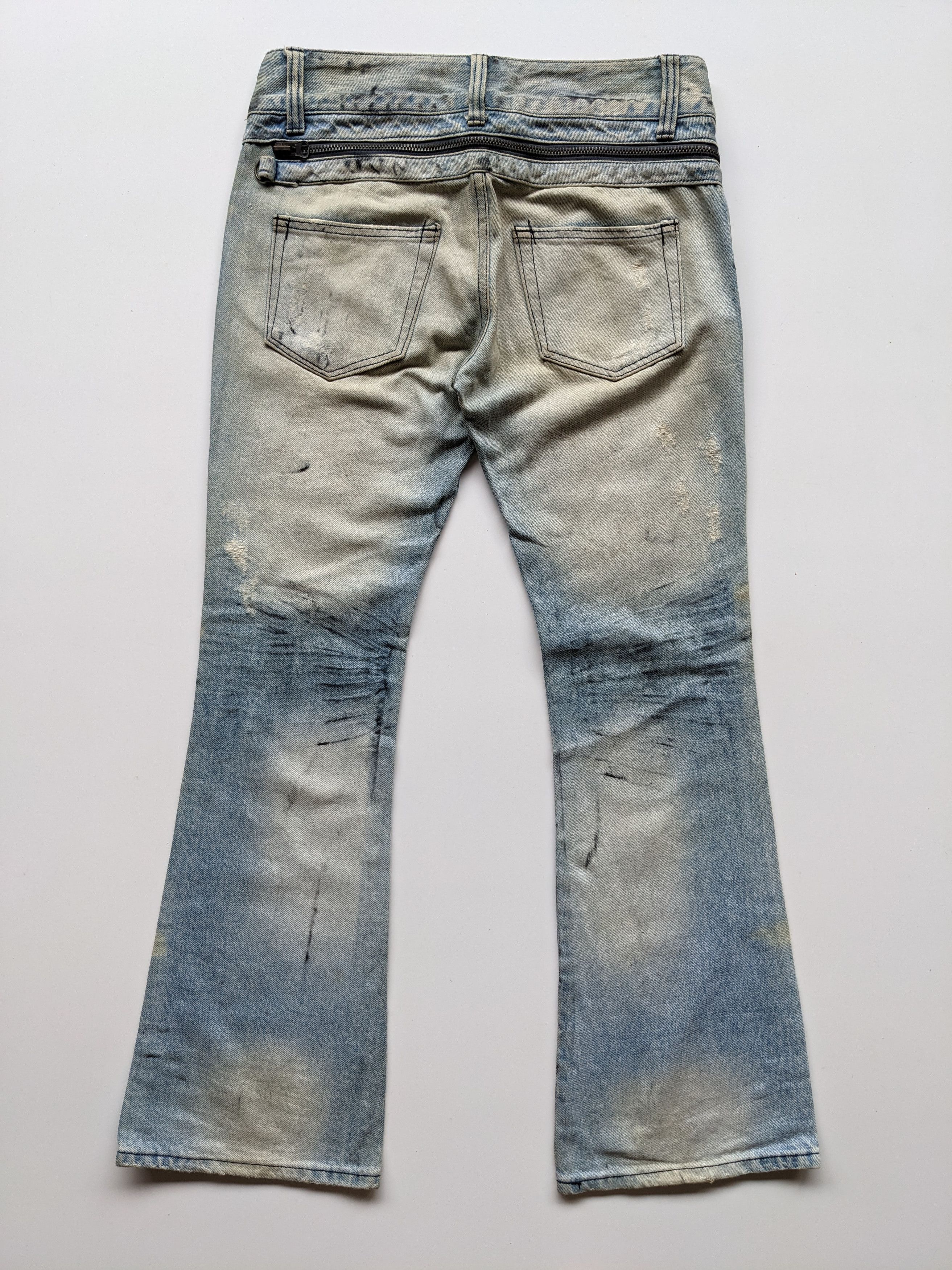 If Six Was Nine × Japanese Brand × Le Grande Bleu (L.G.B.) Glad New splash faded blue flare jeans Size US 33 - 2 Thumbnail