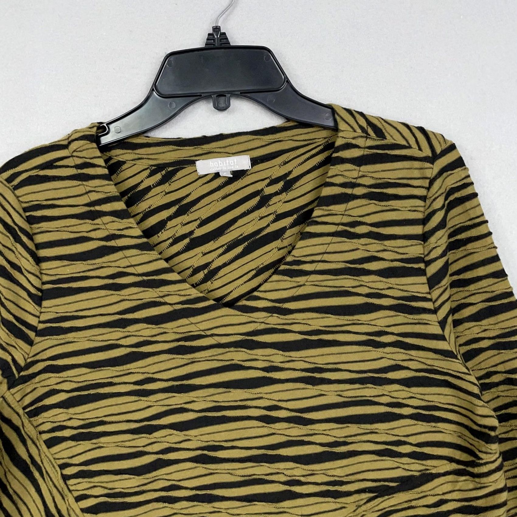 Habitat Habitat Tunic Shirt Womens Small Green Black Asymmetrical Hem Top Lagenlook Art Bohemian Shirt Size S / US 4 / IT 40 - 2 Thumbnail
