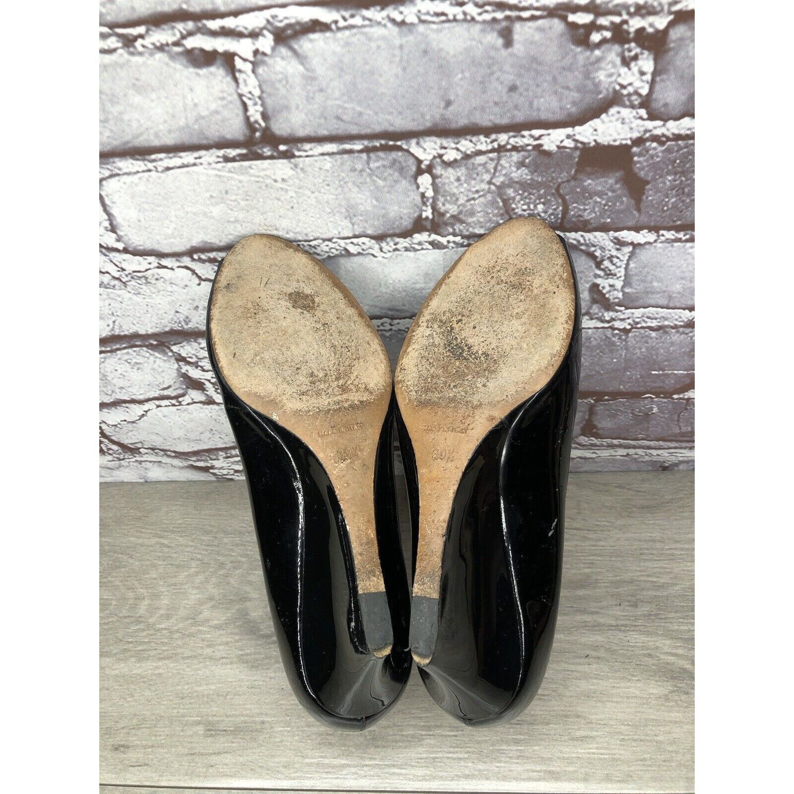 Jimmy Choo Jimmy Choo Black Patent Leather Peep Toe Wedges Shoes Women Size US 9 / IT 39 - 11 Thumbnail