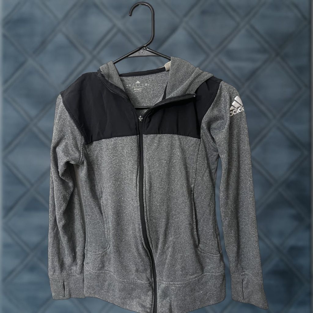 Adidas Adidas Hoodie Sweatshirt Mens Small S Gray Climawarm Activewear Full Zip Logo Pocket Hooded Size US S / EU 44-46 / 1 - 1 Thumbnail