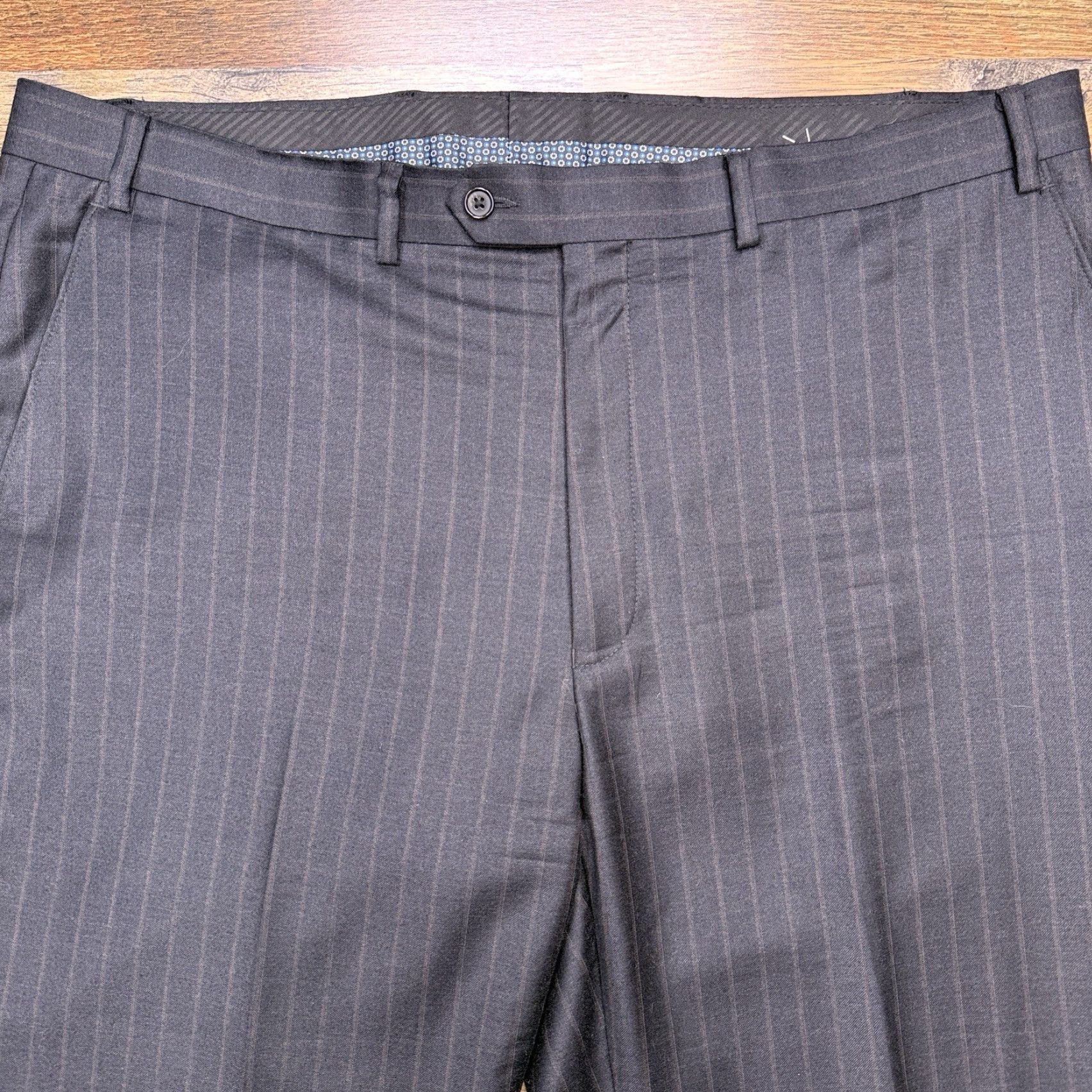 Ralph Lauren Lauren Ralph Lauren Dress Pants Mens 40x34 Gray Burgundy Stripe Mid Rise Wool Rayon Formal Business Straight Front Zip Pockets Logo Vintage No Size US 40 / EU 56 - 2 Thumbnail