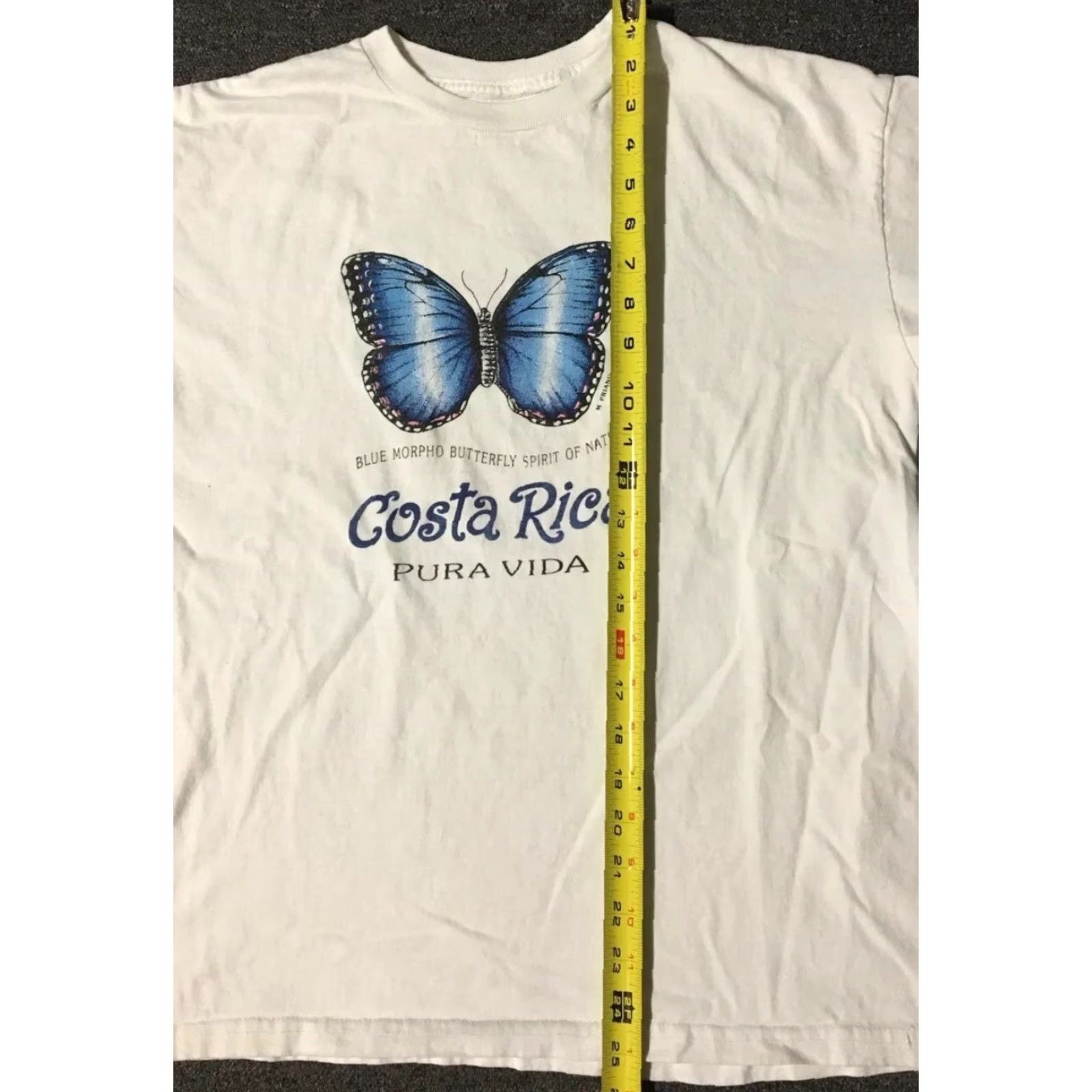 Vintage VINTAGE 90s Costa Rica Butterfly Shirt S White Men T-Shirt Short Sleeve Island Surf Waves Ocean Nature USA Pura Vida Size US S / EU 44-46 / 1 - 6 Thumbnail