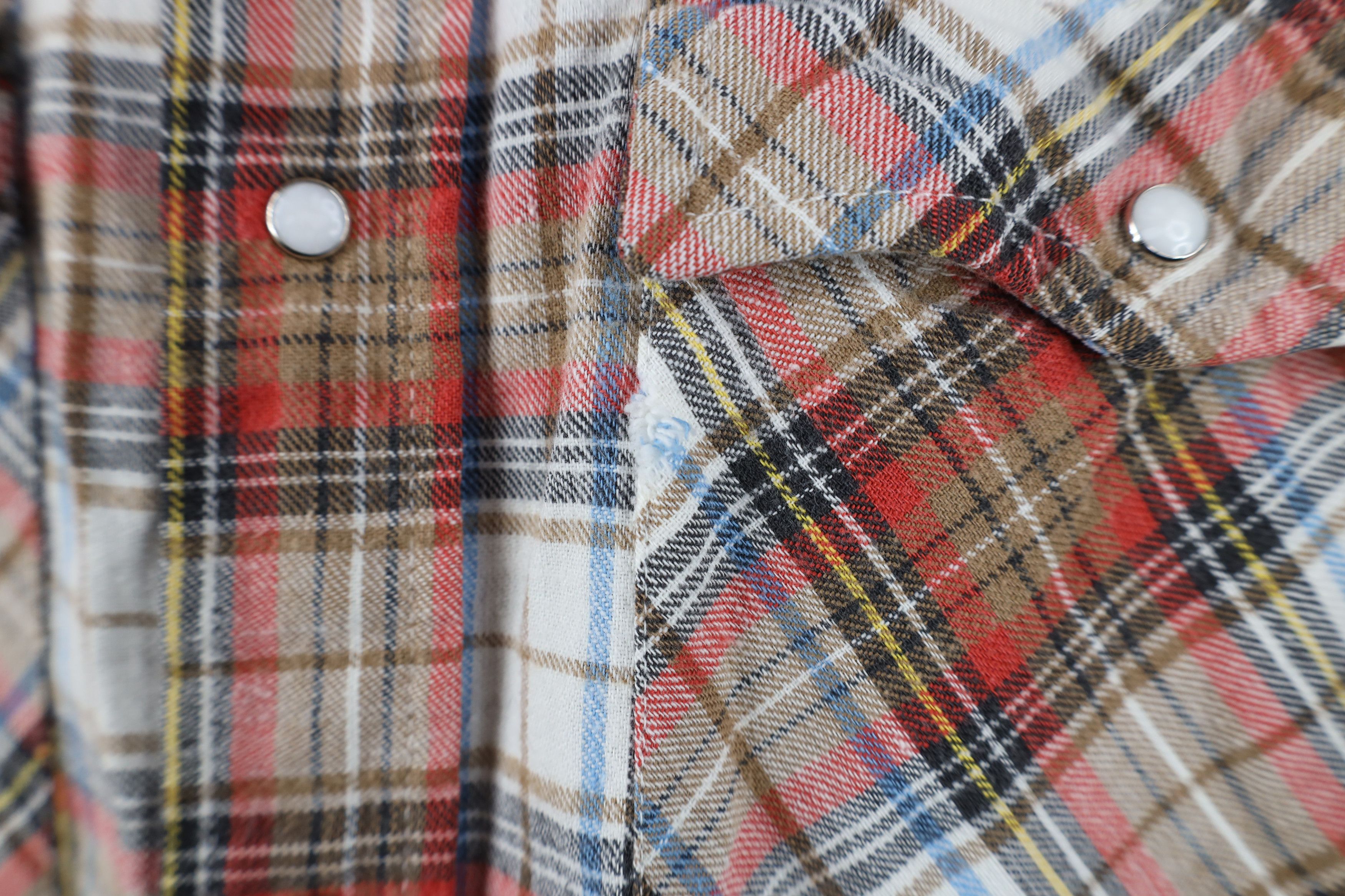 Levi's Vintage 70s Levis Cowboy Flannel Snap Button Shirt Plaid USA Size US S / EU 44-46 / 1 - 4 Thumbnail