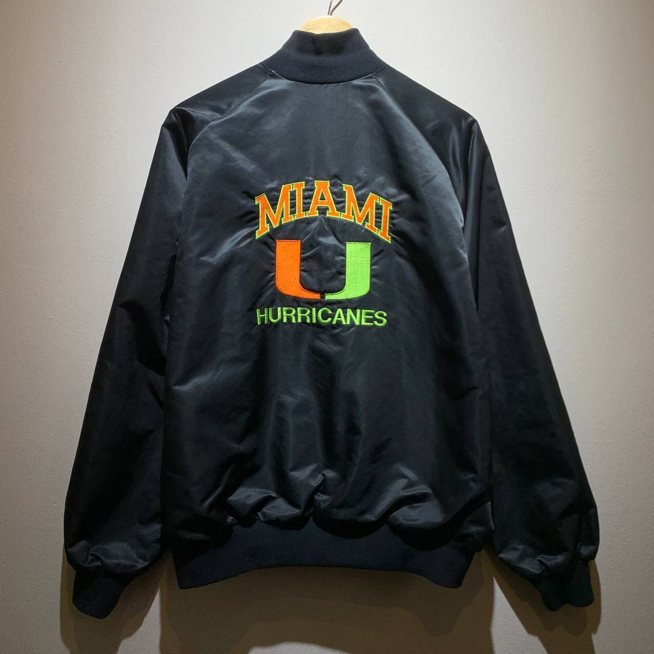 Vintage 🔥 Vintage 90s Miami Hurricanes by Stitch Count Satin Jacket Size US XL / EU 56 / 4 - 2 Thumbnail