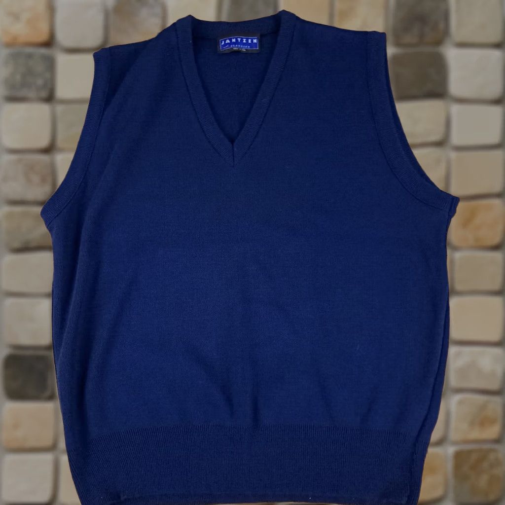 Jantzen Jantzen Knit Large Vest Navy USA Made V-Neck Size US L / EU 52-54 / 3 - 1 Thumbnail