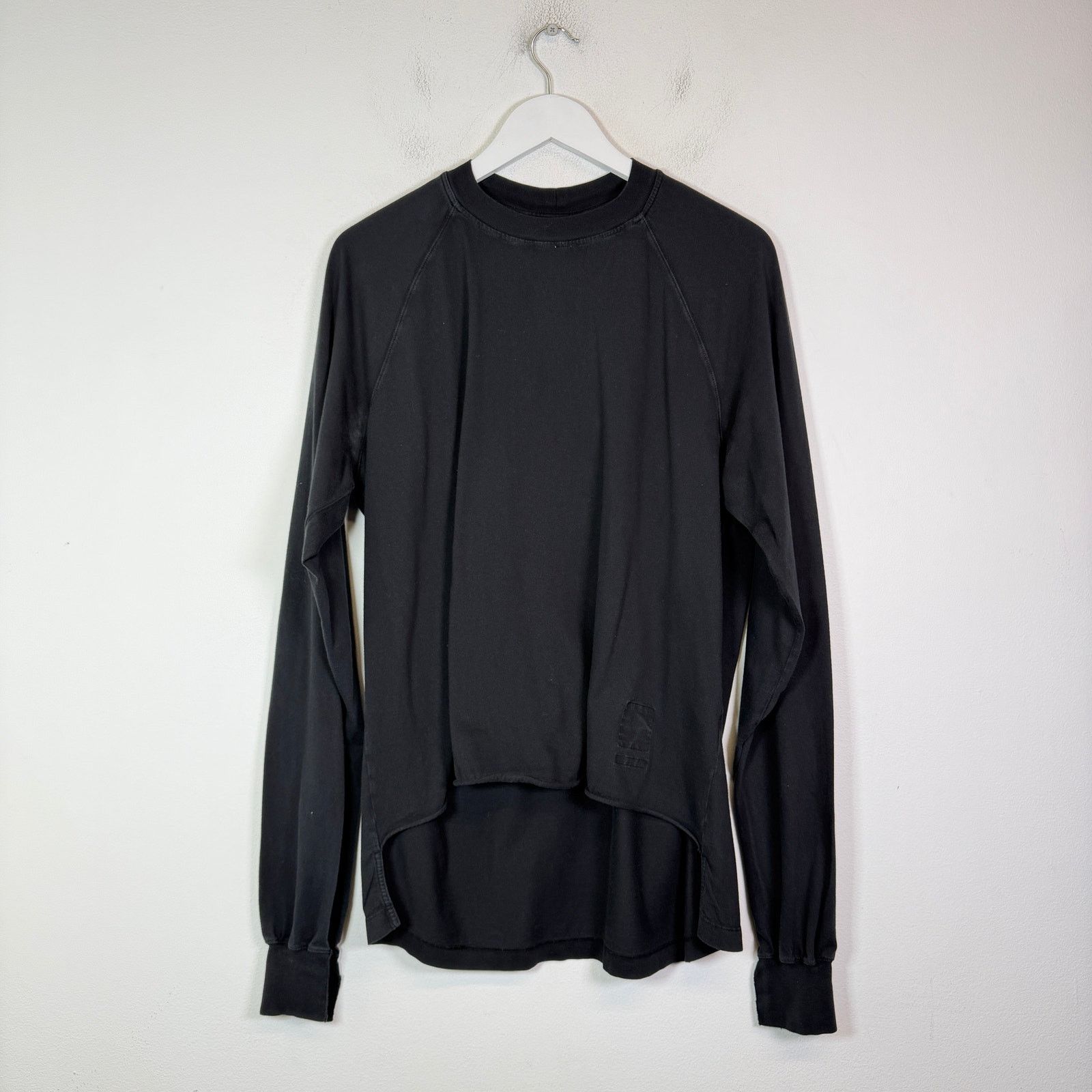 Rick Owens DRKSHDW Black Cropped Long-Sleeve Shirt Size OS