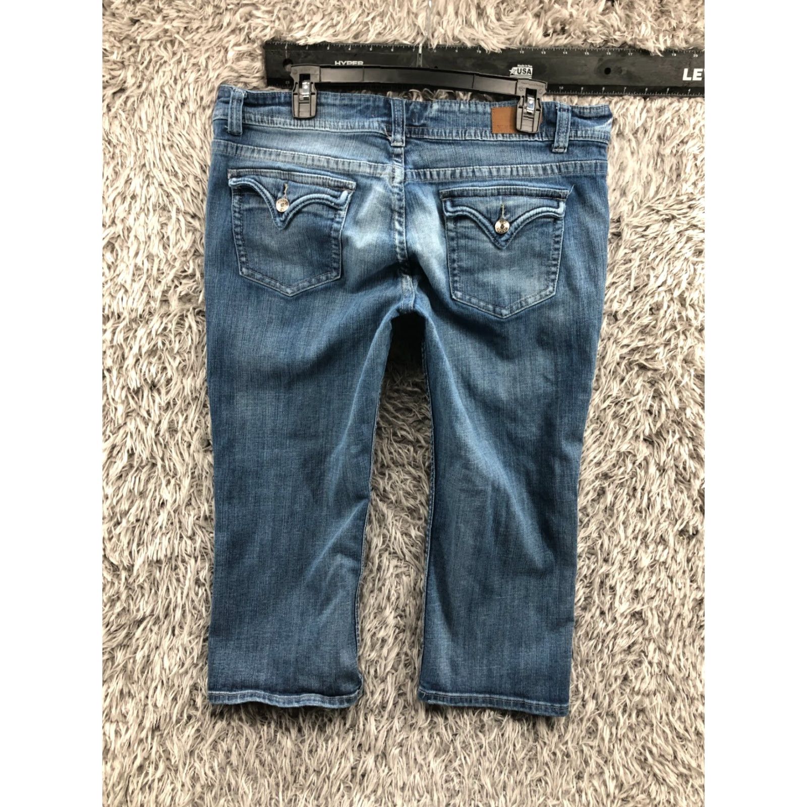 Vintage VIGOSS Capri Jeans Womens Juniors Size 17 Medium Wash Blue Size 38" / US 16 / IT 52 - 6 Thumbnail