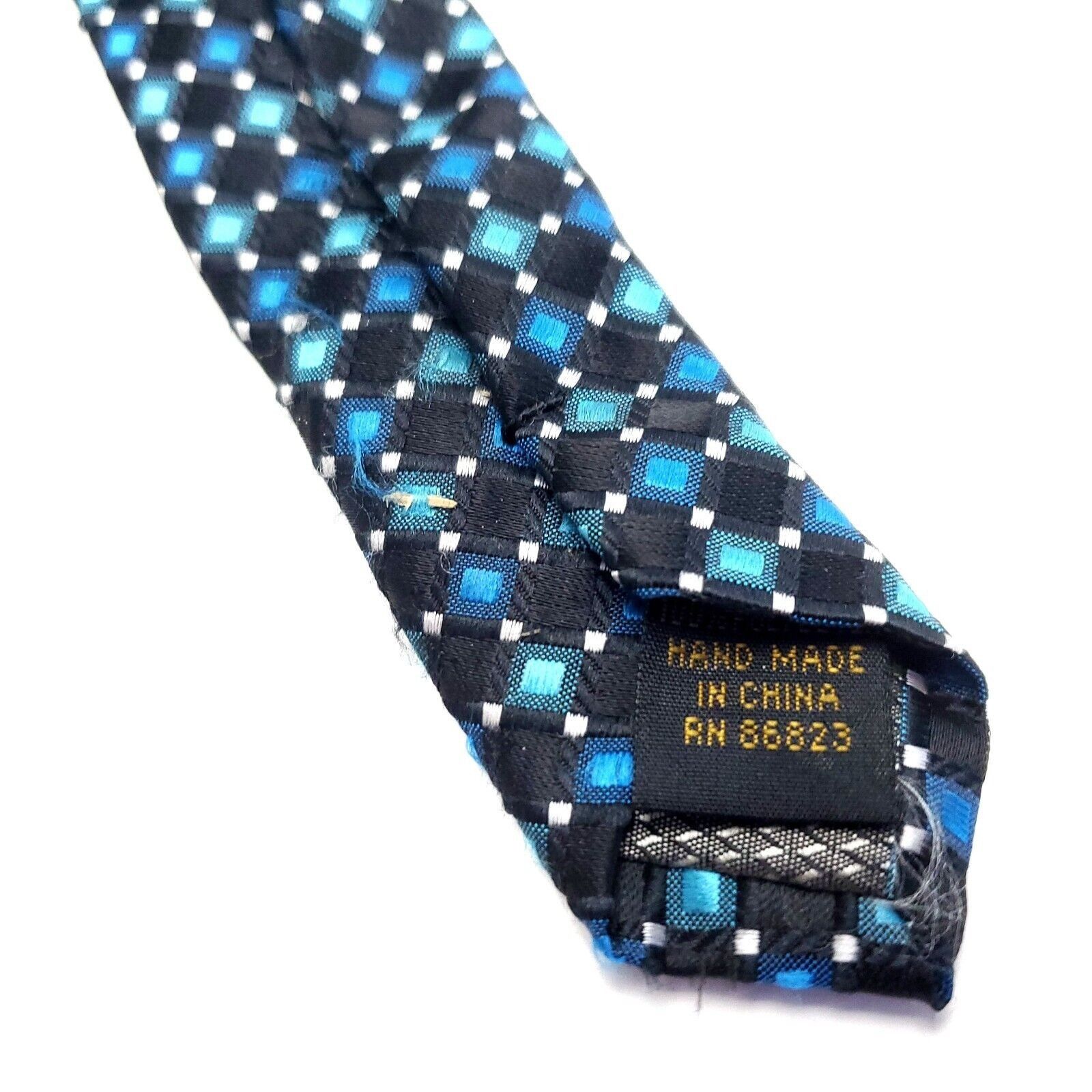 Alexander Julian Alexander Julian Colours Silk Tie Woven Black Teal Geometric Size ONE SIZE - 5 Thumbnail