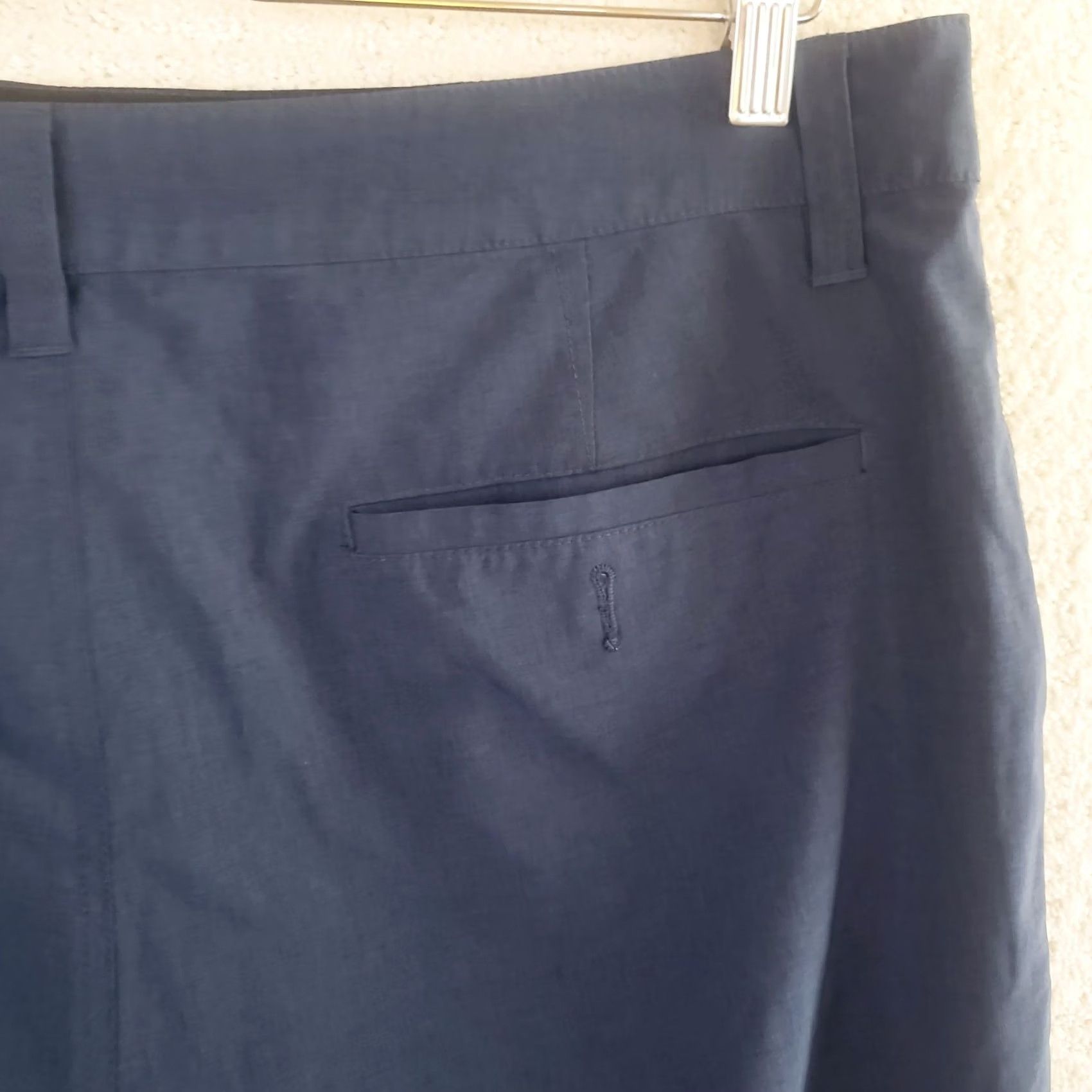 Vintage One Day Away Tech Men's 36x10 Hybrid Shorts Navy Blue Stretch Moisture Wicking Casual Workwear Chino with Pockets Front Zip Size US 36 / EU 52 - 7 Thumbnail