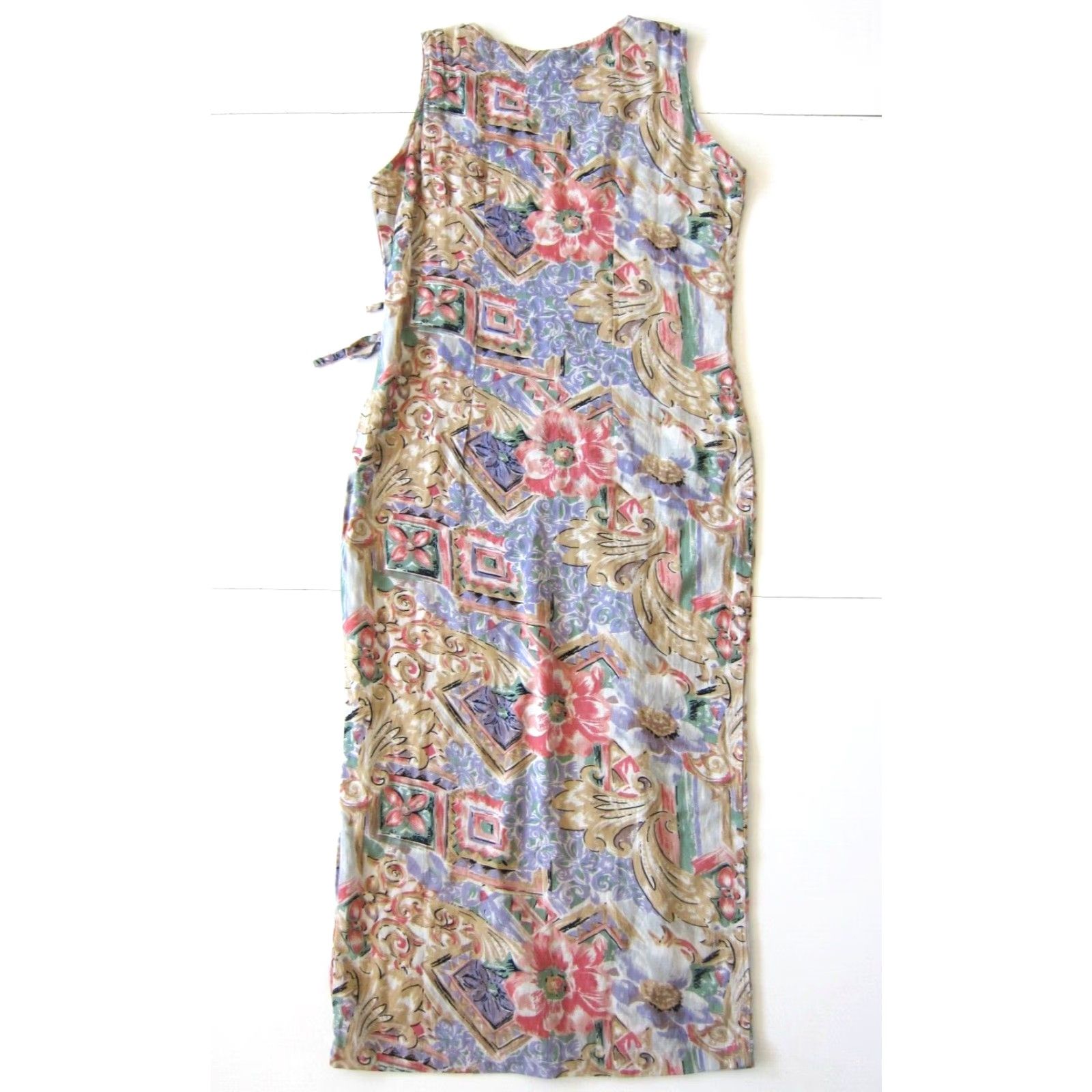 Pinko VINTAGE Zachi Dress Pink Purple Floral Wrap Long Maxi Tank Sun Dress S Size S / US 4 / IT 40 - 2 Thumbnail