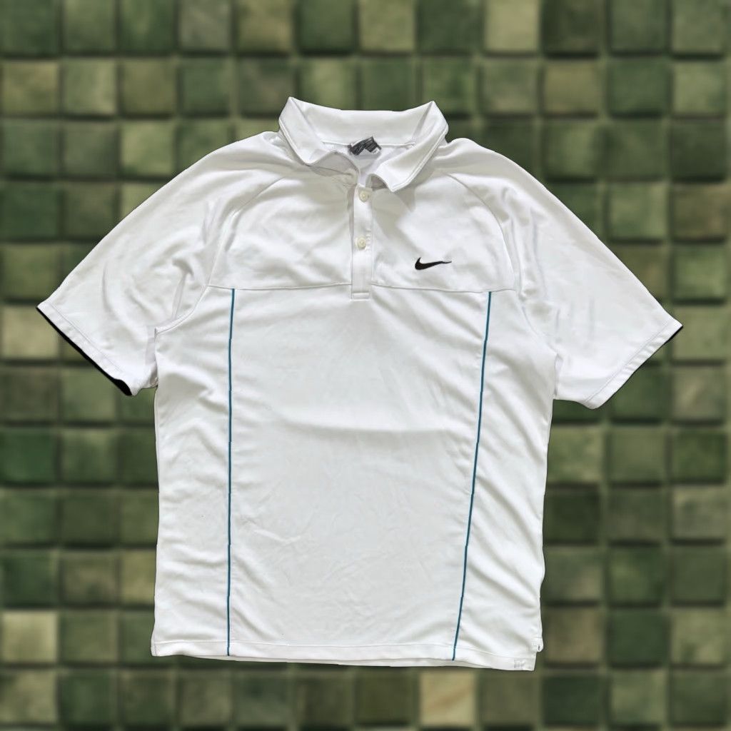Nike Nike Court Tennis Polo Shirt XL White Blue Trim Federer Style Men Regular Size L Size US L / EU 52-54 / 3 - 1 Thumbnail