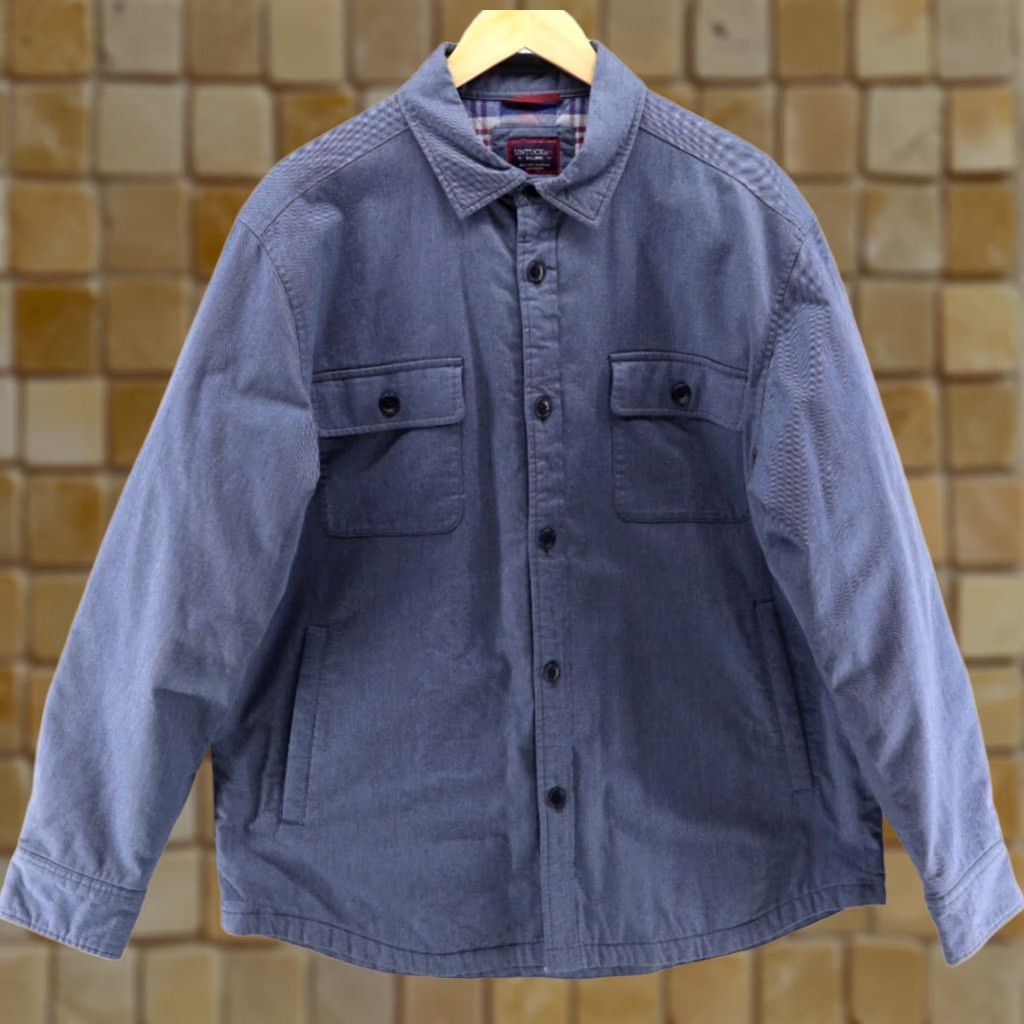 UNTUCKit UNTUCKit Mens Ziata Flannel Lined Button Up Jacket/Overshirt Shacket Blue XL Shirt Mens XL Blue Quilted/Heavyweight Casual Fall/Winter Denim? Size US XL / EU 56 / 4 - 1 Thumbnail