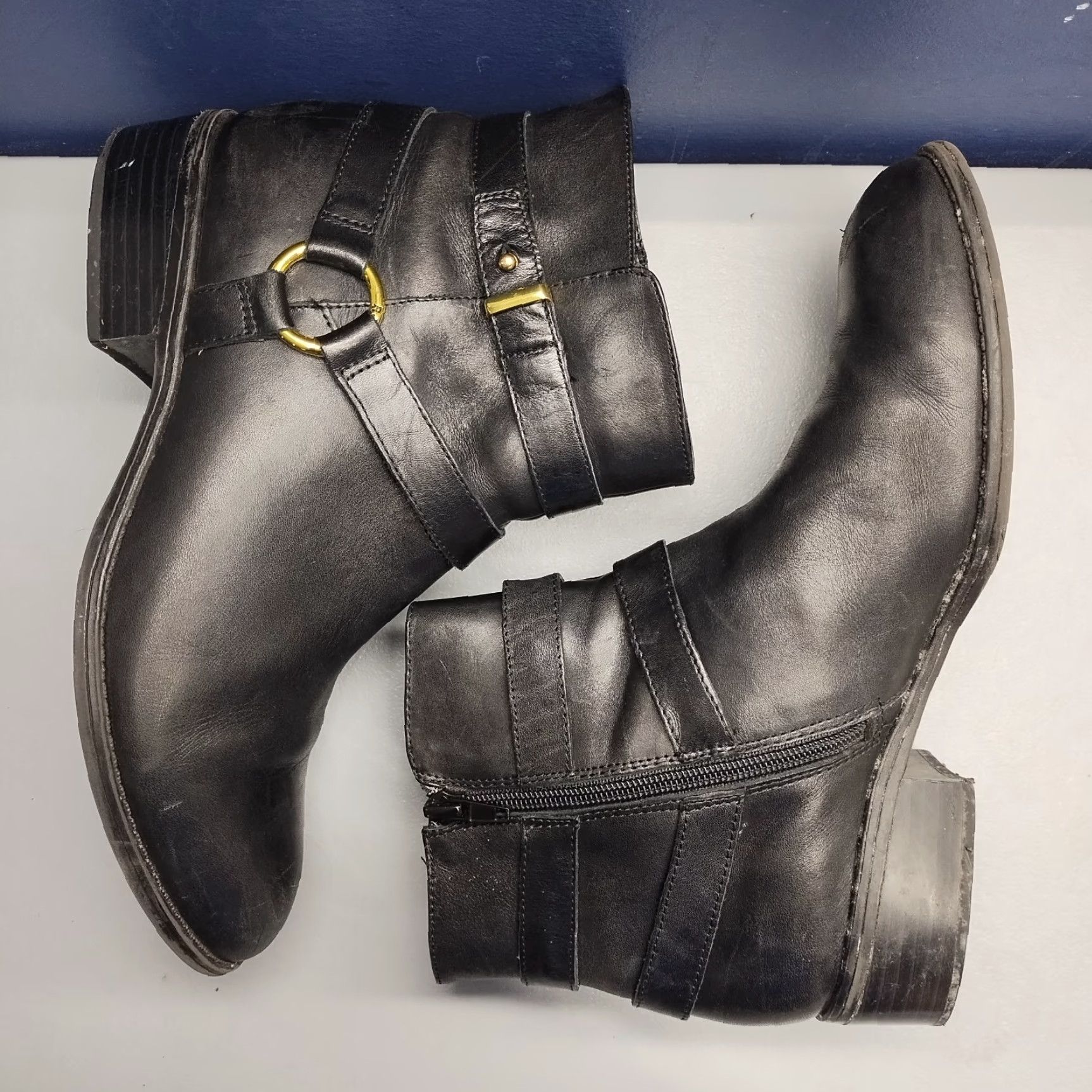 Ralph Lauren Ralph Lauren Margo Boot Women US 9.5B Black Leather Side Zip Buckle Strap Bootie Size US 10 / IT 40 - 4 Thumbnail