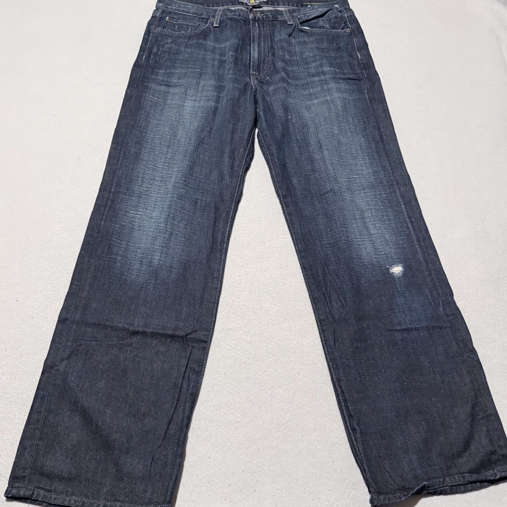 Lucky Brand Lucky Brand 181 Relaxed Straight Jeans Men Blue Denim Mid Rise Zip Fly 36x32 Size US 36 / EU 52 - 2 Thumbnail