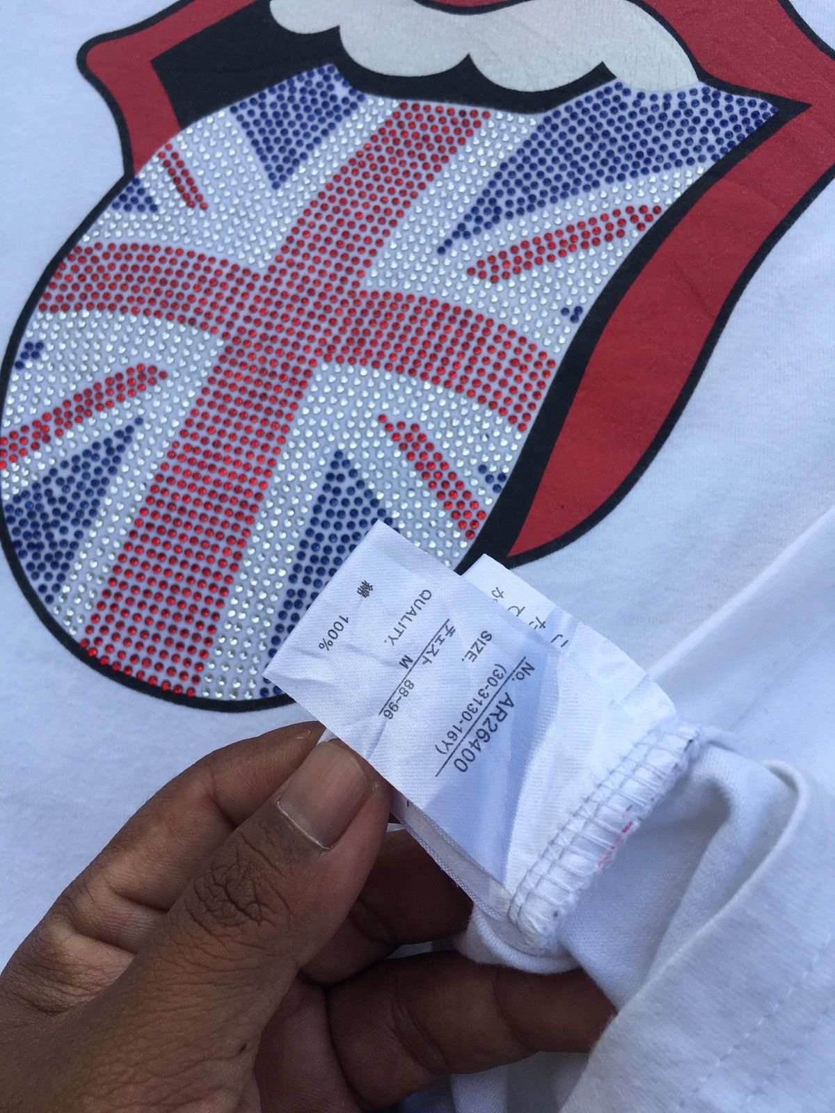 Band Tees Rare The Rolling Stones Rhinestones US Flag Tshirt Size US S / EU 44-46 / 1 - 16 Thumbnail