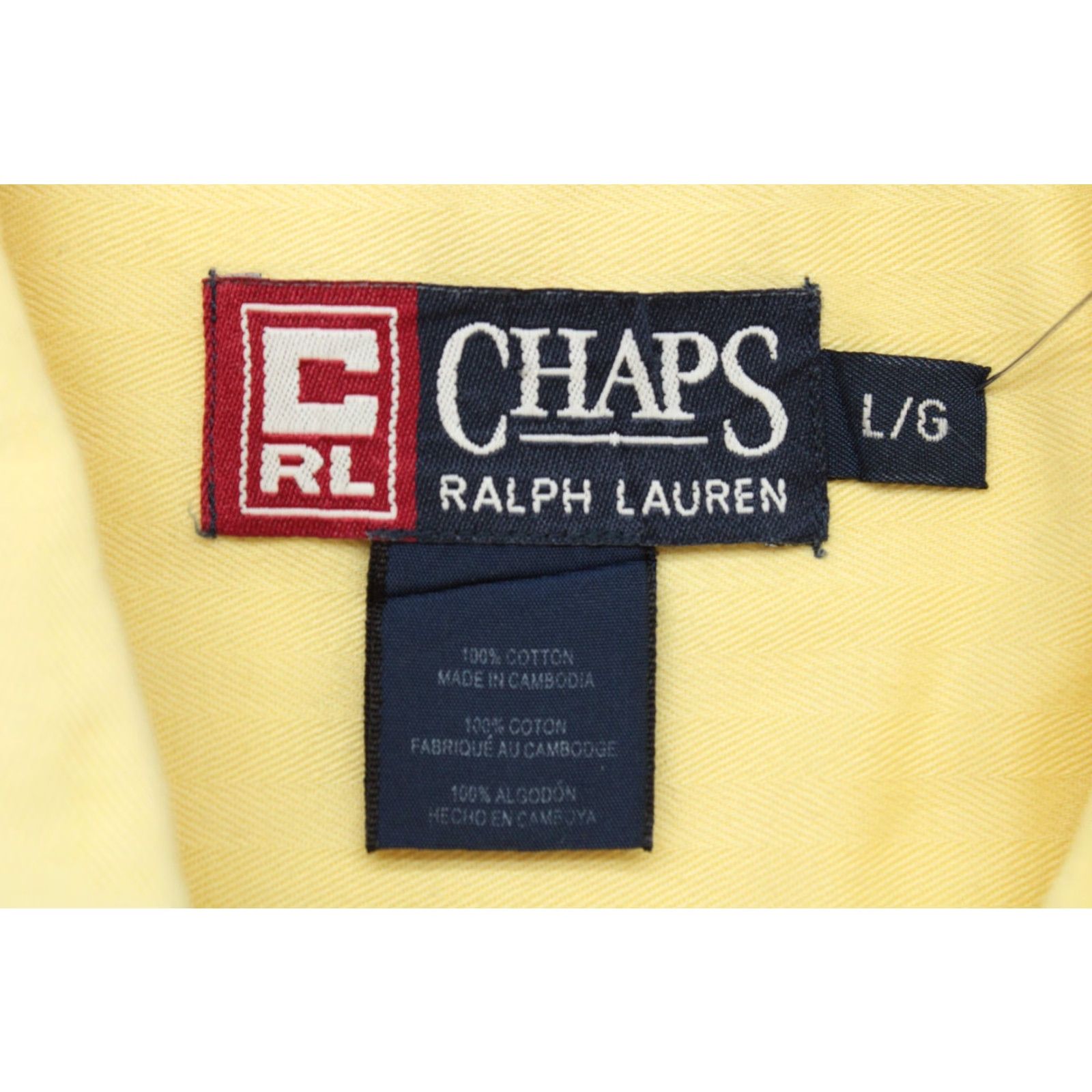 Chaps VTG Chaps Ralph Lauren Shirt Mens L Yellow Oxford Button-Down Long Sleeve Size US L / EU 52-54 / 3 - 6 Thumbnail