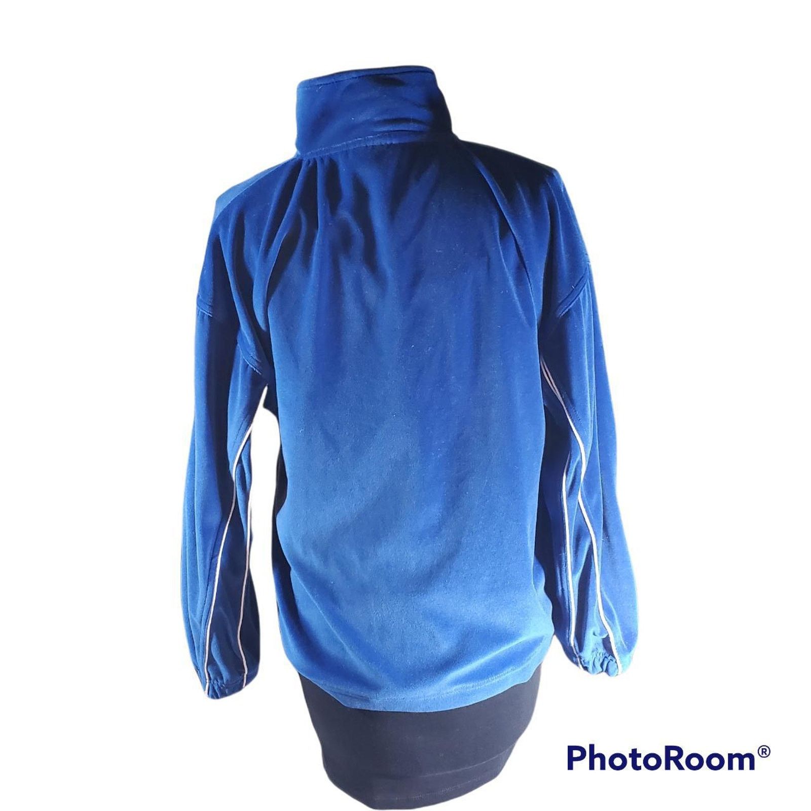 Wilson Wilson | Royal Blue Velour Tennis/Track Jacket | Large 14-16 Size L / US 10 / IT 46 - 3 Thumbnail