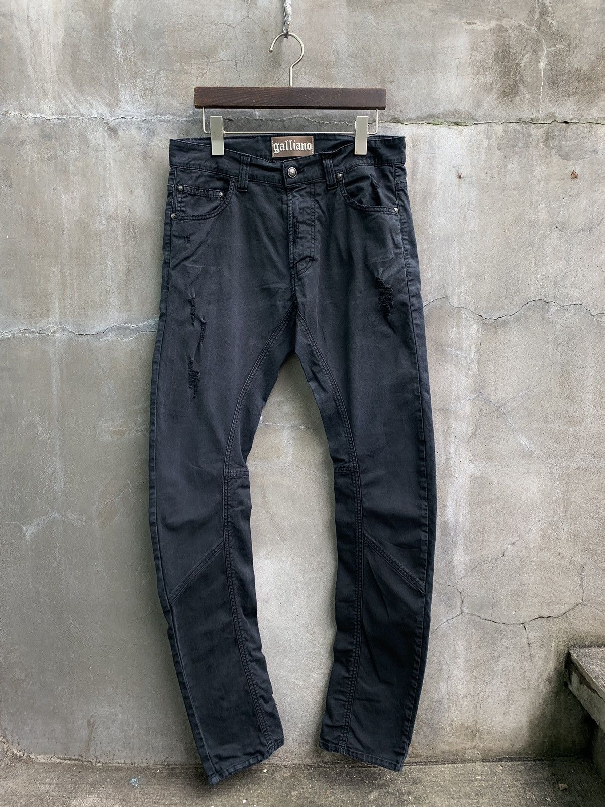 John Galliano Banana Cut Distressed Pants Size US 30 / EU 46 - 1 Thumbnail