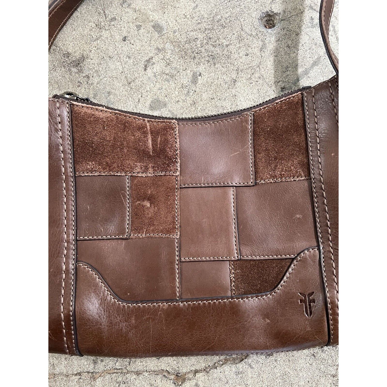 Frye Frye Melissa Leather & Suede Patchwork Purse Patch Crossbody Size ONE SIZE - 4 Thumbnail