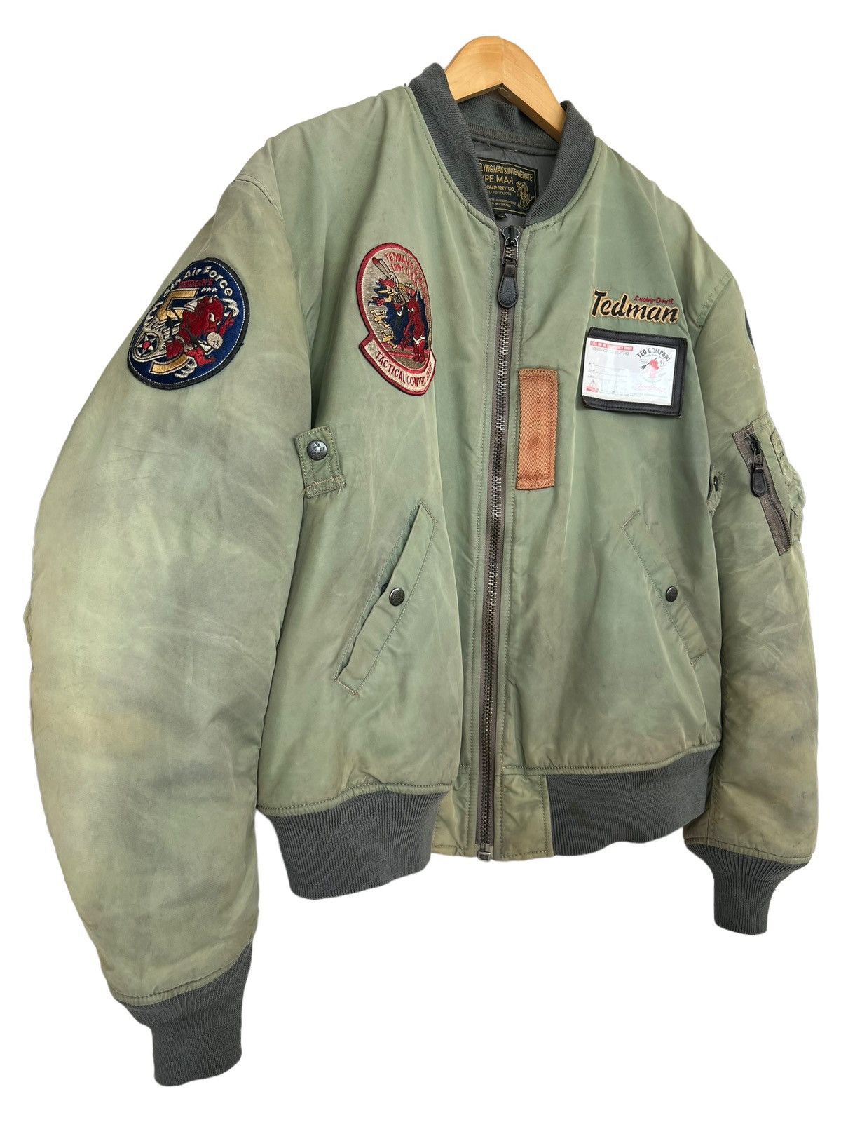 Tedman Vtg USAF Tedman Ted Company MA1 Sunfaded Baggy Bomber Jacket Size US L / EU 52-54 / 3 - 4 Thumbnail
