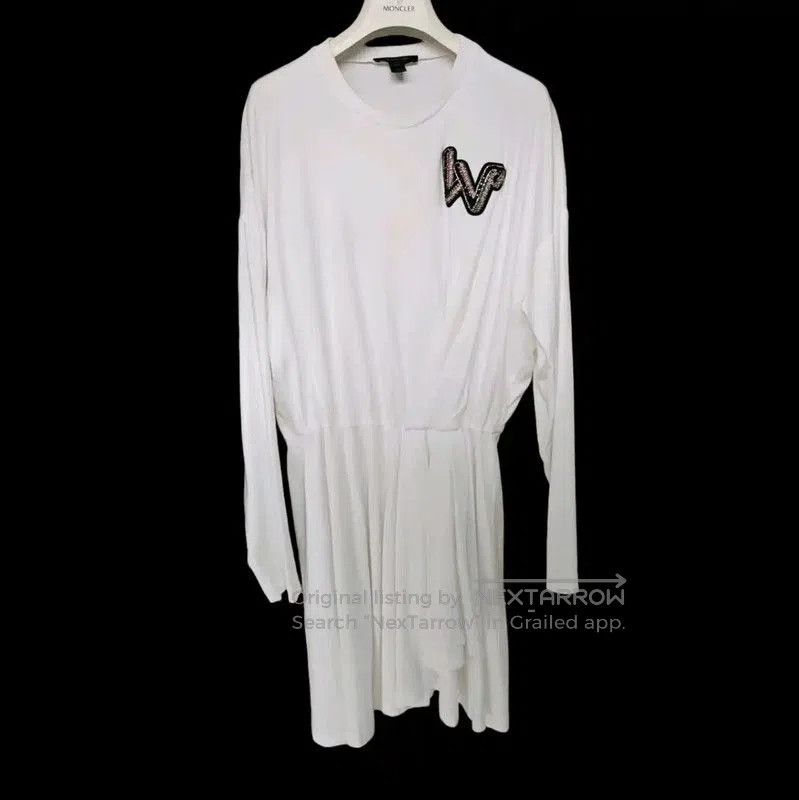 Louis Vuitton White Cotton Dress with Logo .
