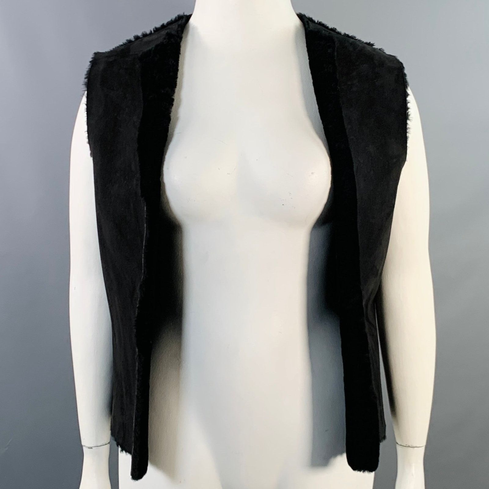 Other STRENESSE Size L Black Suede Open Front Vest Size L / US 10 / IT 46 - 1 Thumbnail