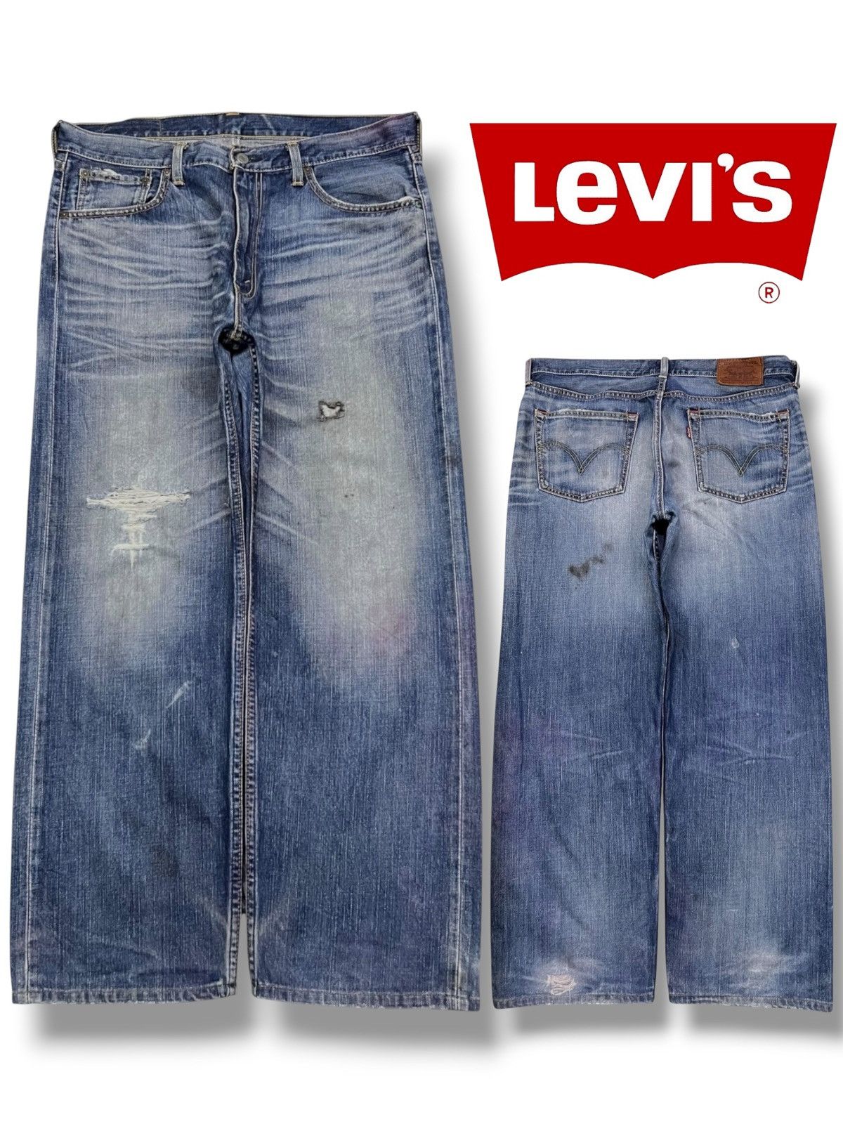 Levi's Baggy Vintage 07s Levi’s 703 - Faded Wash, Distressed Denim Size US 36 / EU 52 - 1 Thumbnail