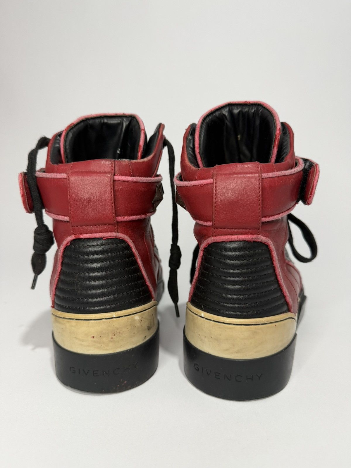 Givenchy Givenchy Tyson Black/Dark Red Leather Star Studded Sneakers Size US 8 / EU 41 - 5 Thumbnail