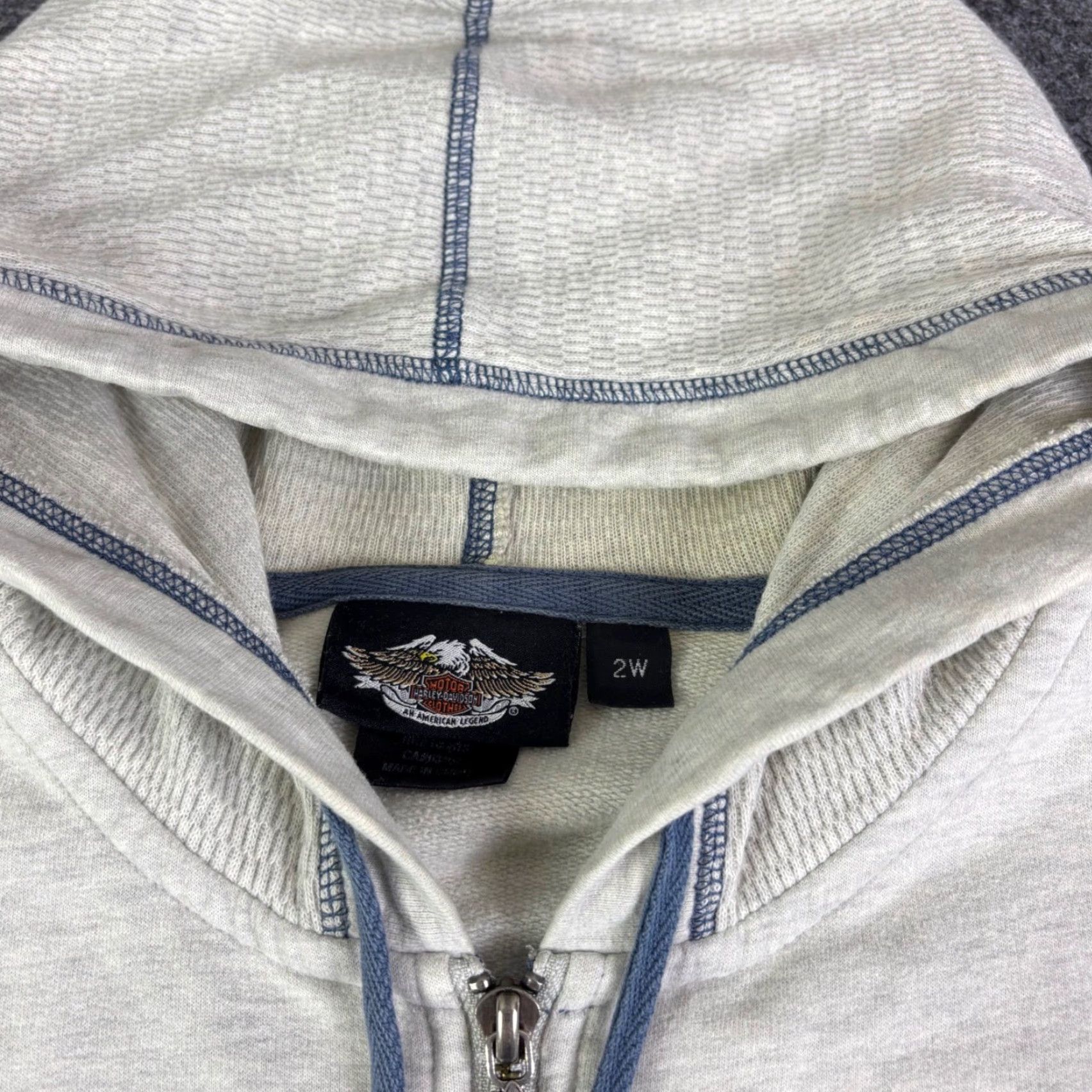 Harley Davidson Harley-Davidson Hoodie Gray 2XL Full Zip Graphic Print Logo Pockets Hooded Stained Vintage Not N/A Mens Size US XXL / EU 58 / 5 - 3 Thumbnail