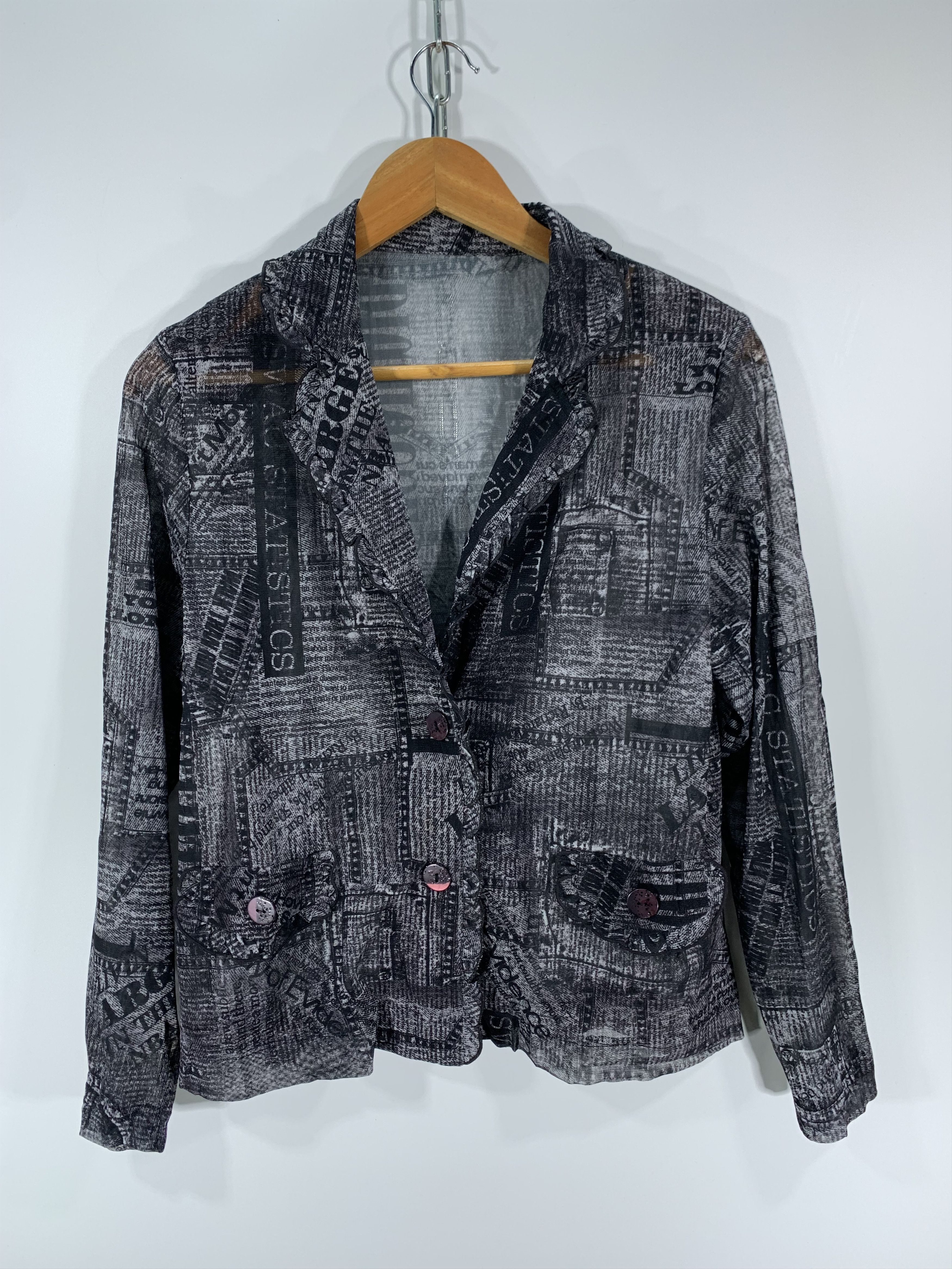 Japanese Brand × Vintage ⚡️Vintage Mesh Printed All Jacket Size L / US 10 / IT 46 - 1 Thumbnail