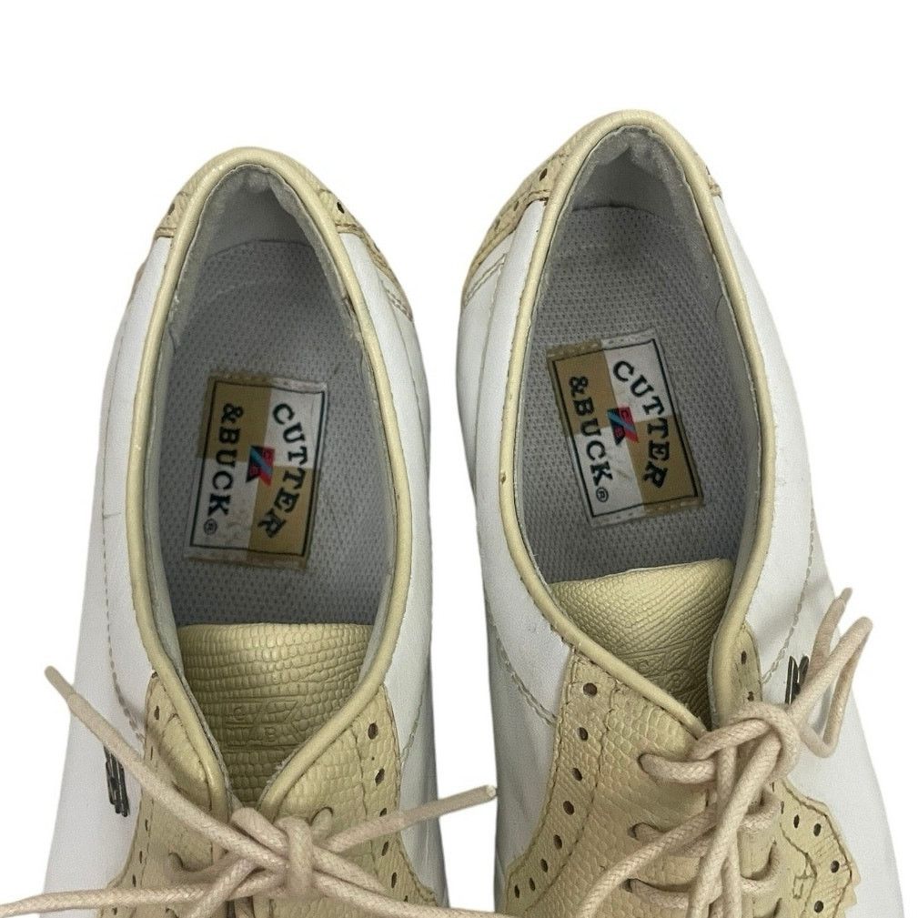Cutter & Buck Cutter & Buck Leather White and Cream Lace Up Golf Shoes Size US 9.5 / IT 39.5 - 6 Thumbnail