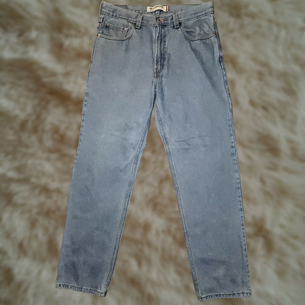 Levi's VINTAGE Levi's 550 Relaxed Fit Straight Jeans Mens 34x34 Blue Denim Y2K Retro Distressed Comfort Pockets Leather? Size US 34 / EU 50 - 1 Thumbnail