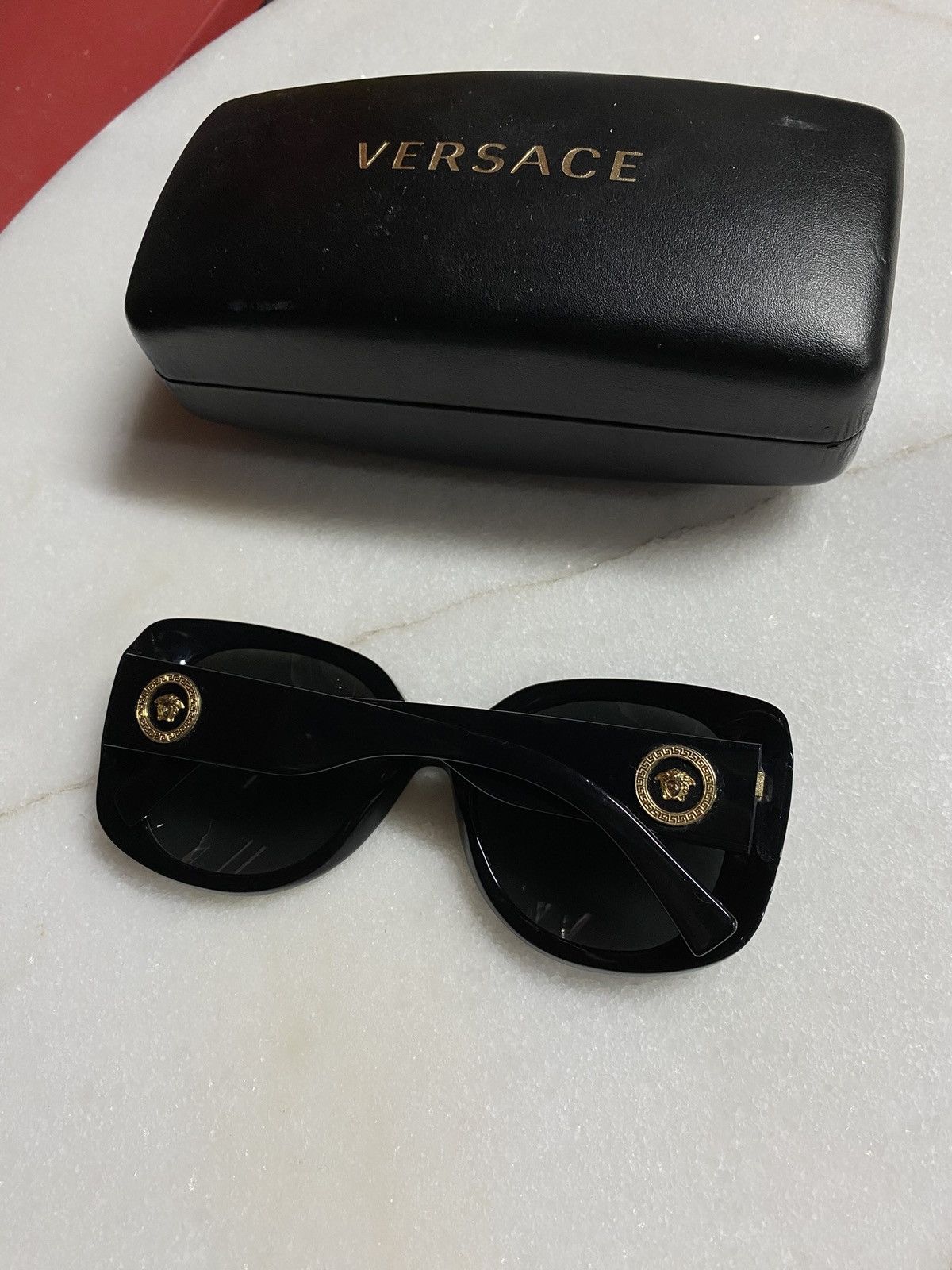 Designer Versace Black Medusa Logo Sunglasses Shades Size ONE SIZE - 1 Thumbnail