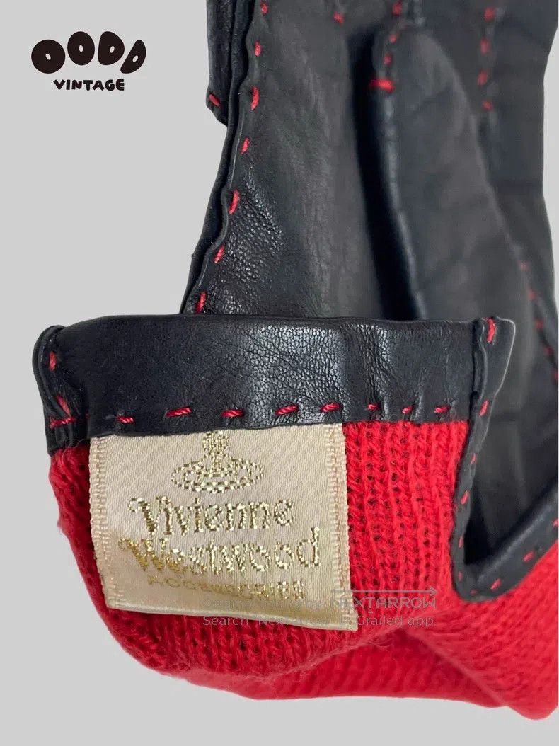 Vivienne Westwood Vivienne Westwood size 20 Leather and wool gloves with red Size ONE SIZE - 9 Thumbnail