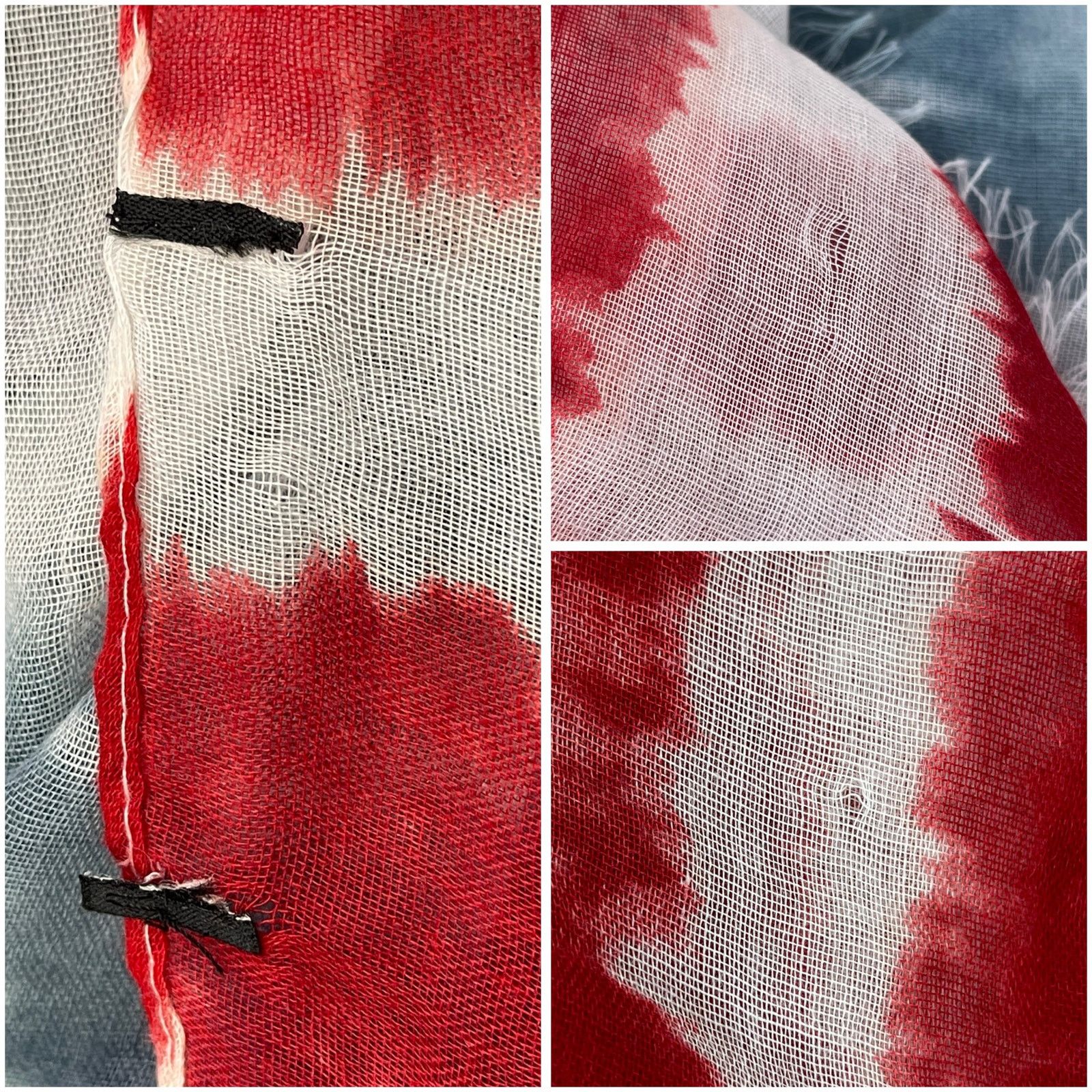 Other American Flag Sheer Scarf Raw Edge USA 4th of July Patriotic Size ONE SIZE - 22 Thumbnail