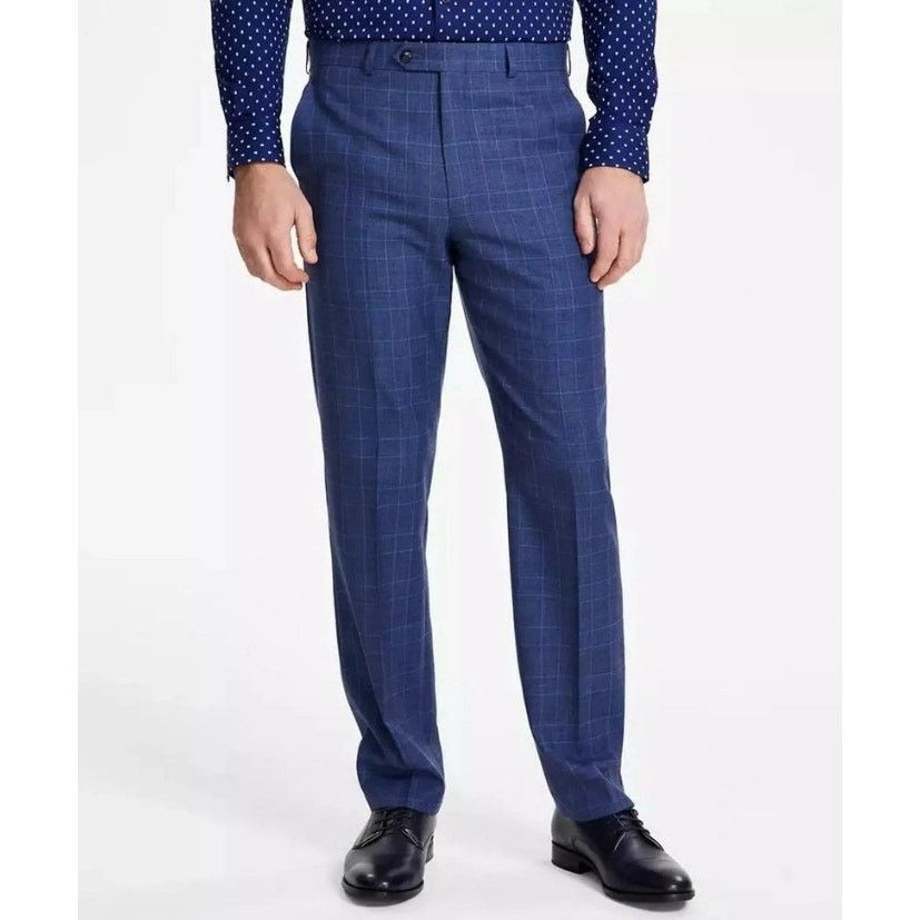 Michael Kors Michael Kors Men's Blue Plaid Wool Classic Suit Pants 40x30 Size US 40 / EU 56 - 1 Thumbnail