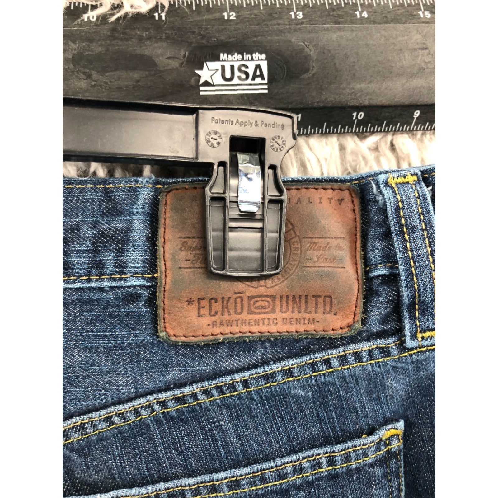 Ecko Unltd. Ecko UNLTD Straight Jeans 36x32 Mens Mid Rise Medium Wash Blue Size US 36 / EU 52 - 6 Thumbnail